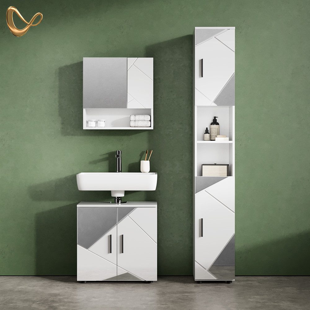 Livinity® Hochschrank Ronco, Weiß Hochglanz mit günstig online kaufen