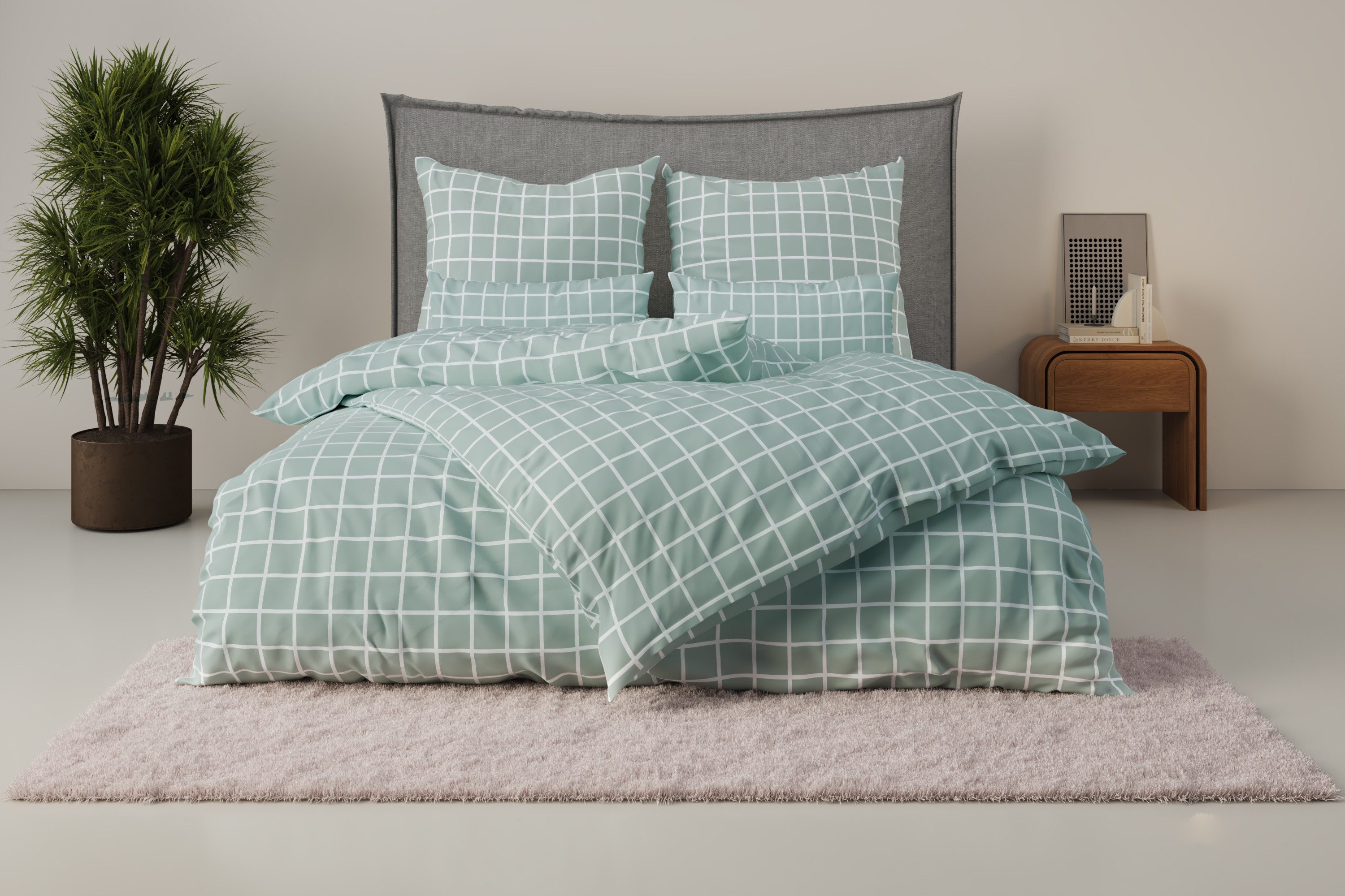 OTTO home Bettwäsche Eemil, Renforcé, 2 teilig, karierte Bettwäsche, 100% Baumwolle, ab Gr. 135x200 cm