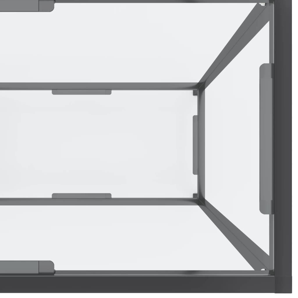 cm Transparent 220x35x75,5 furnicato Beistelltisch Konsolentisch (1-St) Hartglas