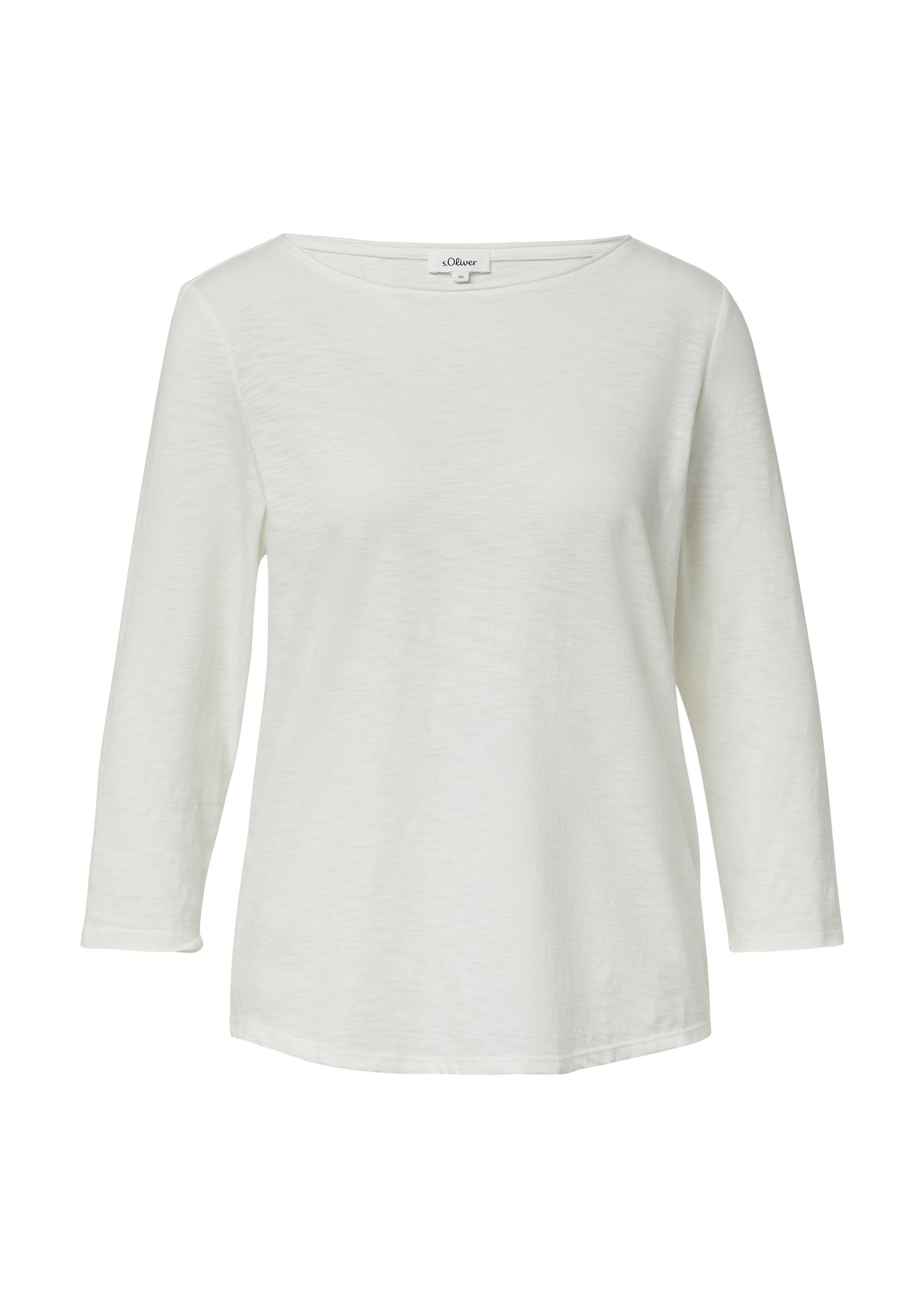 s.Oliver 3/4-Arm-Shirt T-Shirt Shirt mit Flammgarnstruktur und 3/4-Ärmeln günstig online kaufen