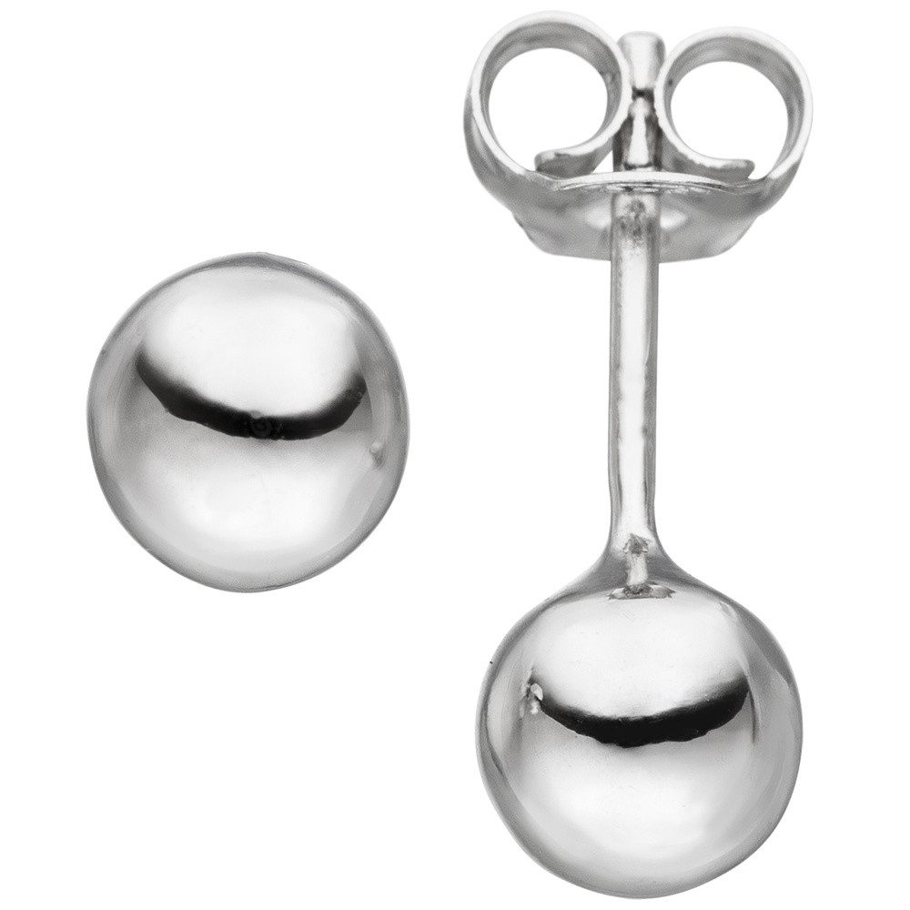 Paar Ohrstecker Ohrstecker Kugel 6,1mm 925 Silber rhodiniert