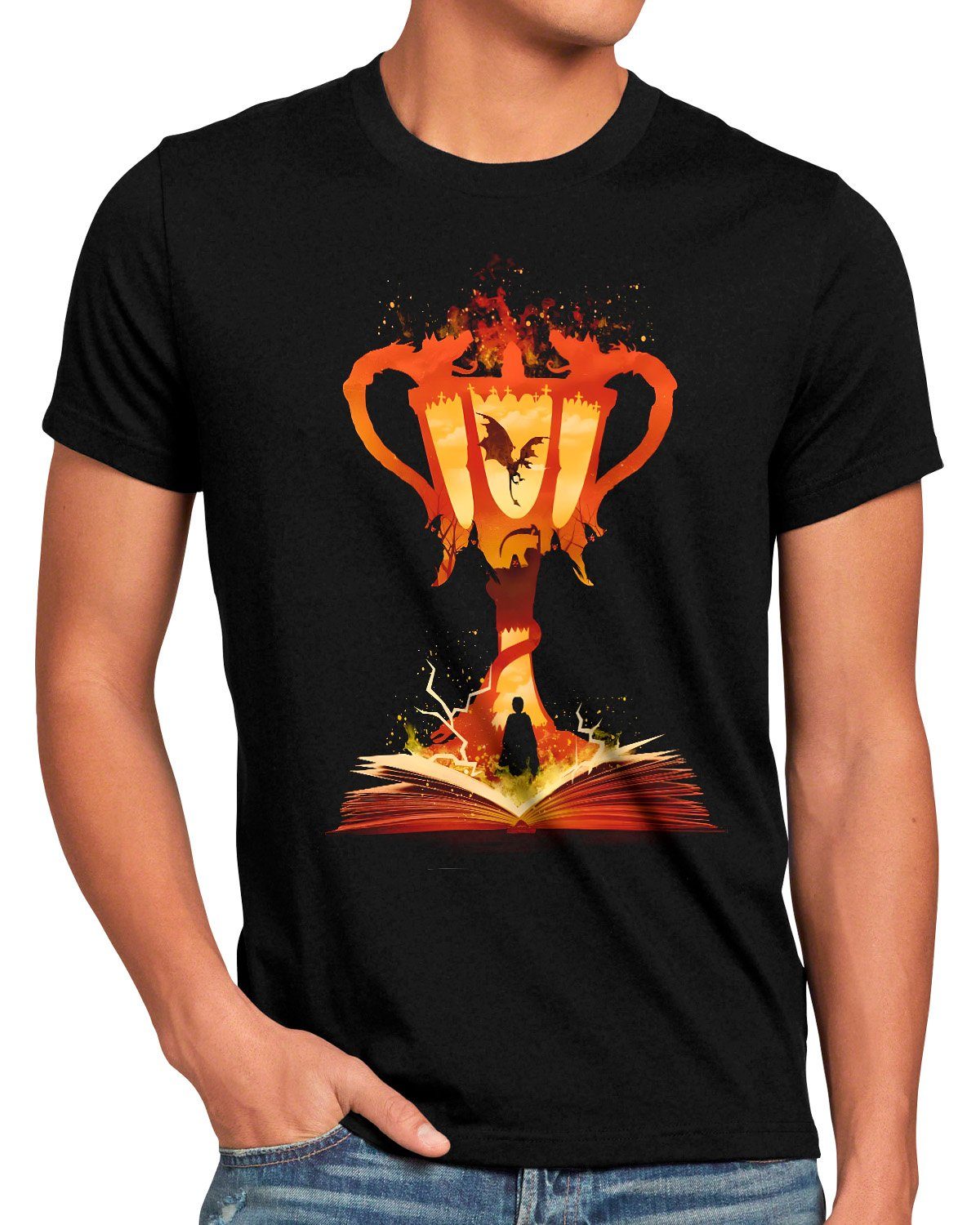 style3 Print-Shirt Herren T-Shirt Eternal Fire potter harry hogwarts legacy gryffindor ravenclaw hufflepuff slytherin