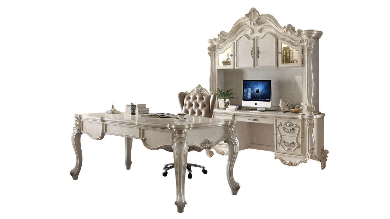 JVmoebel Schreibtisch Computertisch mit Regalen Büro Regal Sekräter Computer Tisch Weiß (1-St), Made in Europa