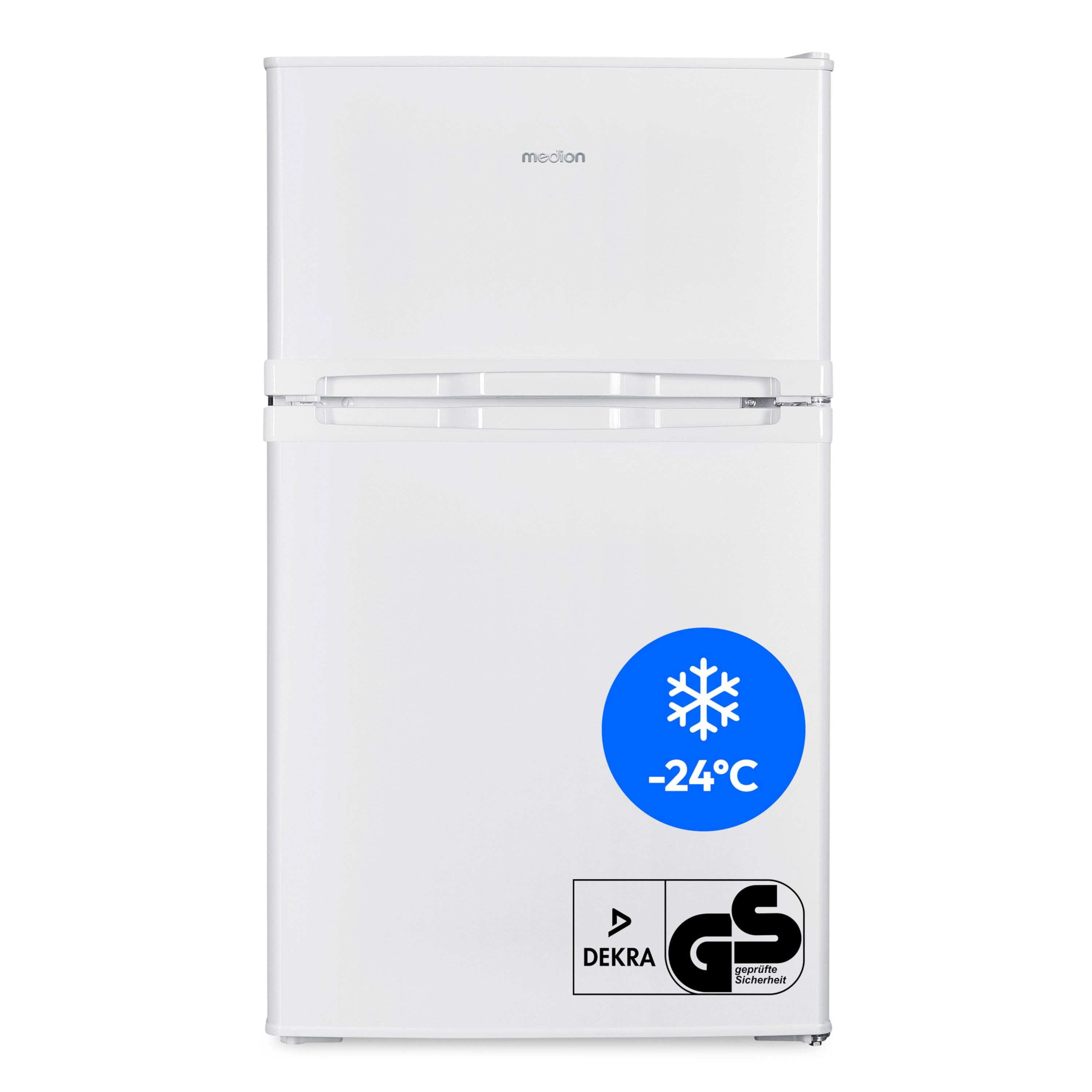 Medion® Kühl-/Gefrierkombination MD37689, 85 cm hoch, 48 cm breit, 85 Liter, 61L Kühlteil, 24L Gefrierteil, freistehend
