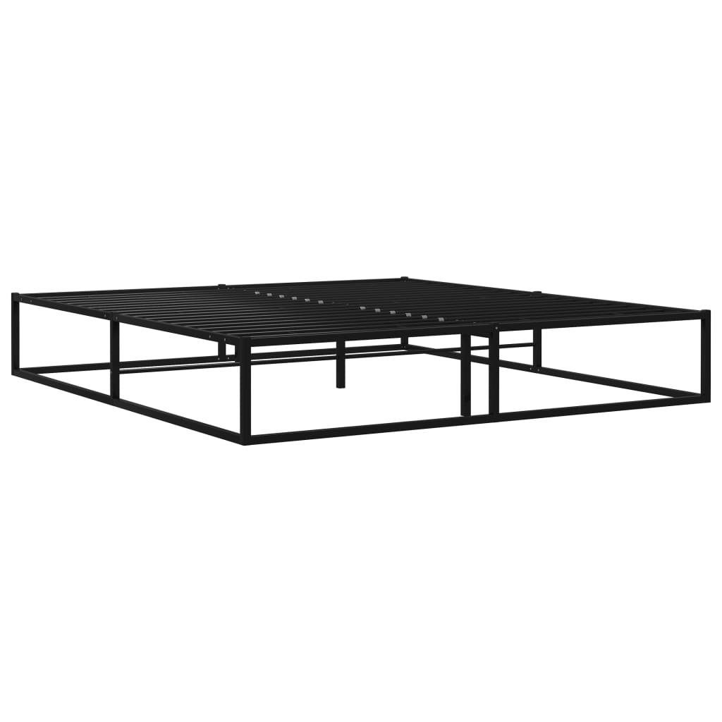 furnicato Bettgestell Schwarz Metall 200x200 cm