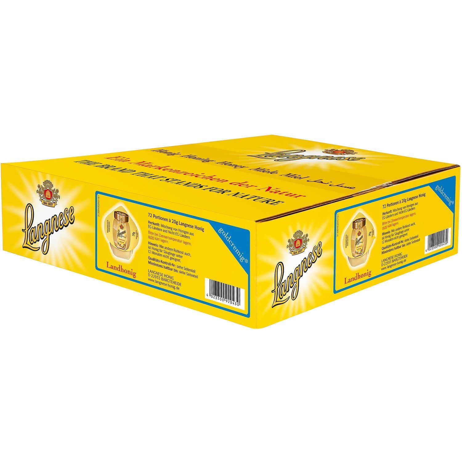Langnese Honig, Langnese sonnengelber feincremiger Landhonig Portionen 72x20g