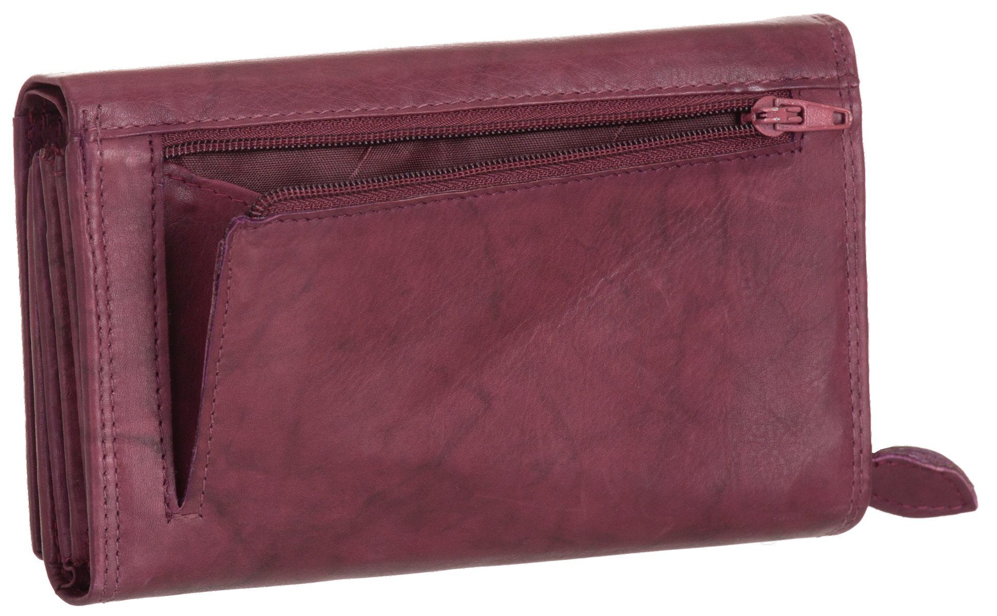 Money Maker Geldbörse, Damen Geldbörse Echt-Leder RFID 18 Karten Portemonna günstig online kaufen