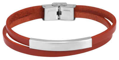 AKZENT Armband Aron Unisex Armband aus Echtleder mit Gravurplatte (einzeln), Damen Armband