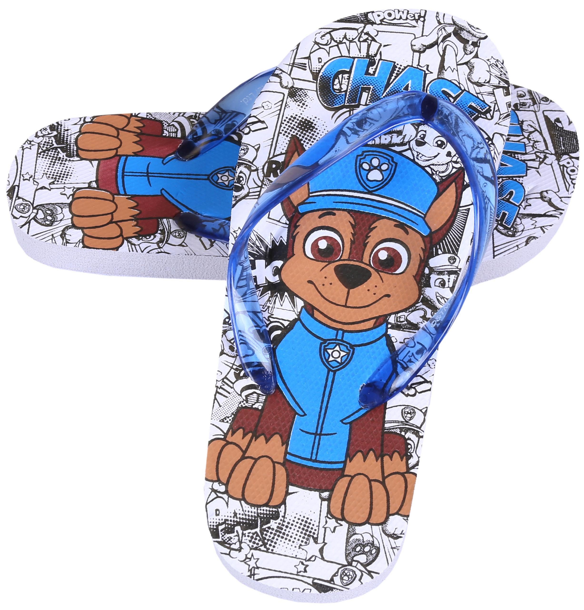 PAW PATROL Weiße Flip-Flops für Jungen mit blauen Streifen PAW PATROL 30-31 EU Badepantolette