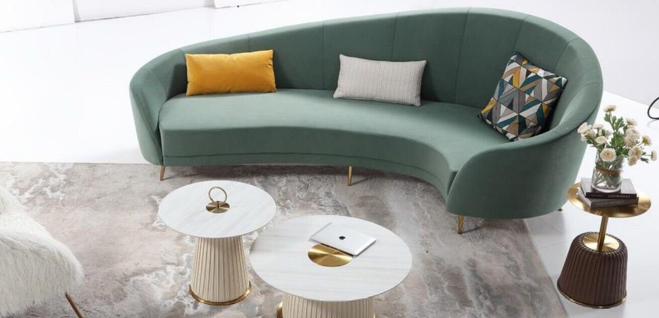 Wohnzimmer-Set, JVmoebel Wohnzimmer Modernes Couchtisch Sofa Rund Sofa +