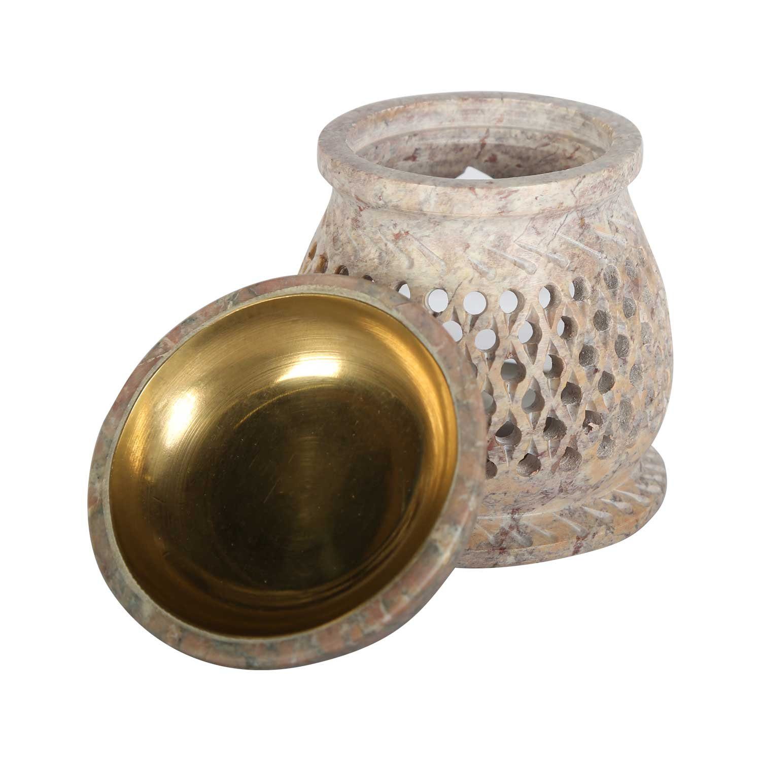 Orientalische aus Moro Bunt Casa Duftlampe Soapstone handgeschnitzt Teelicht, Duftlampe Diffusor Namaste