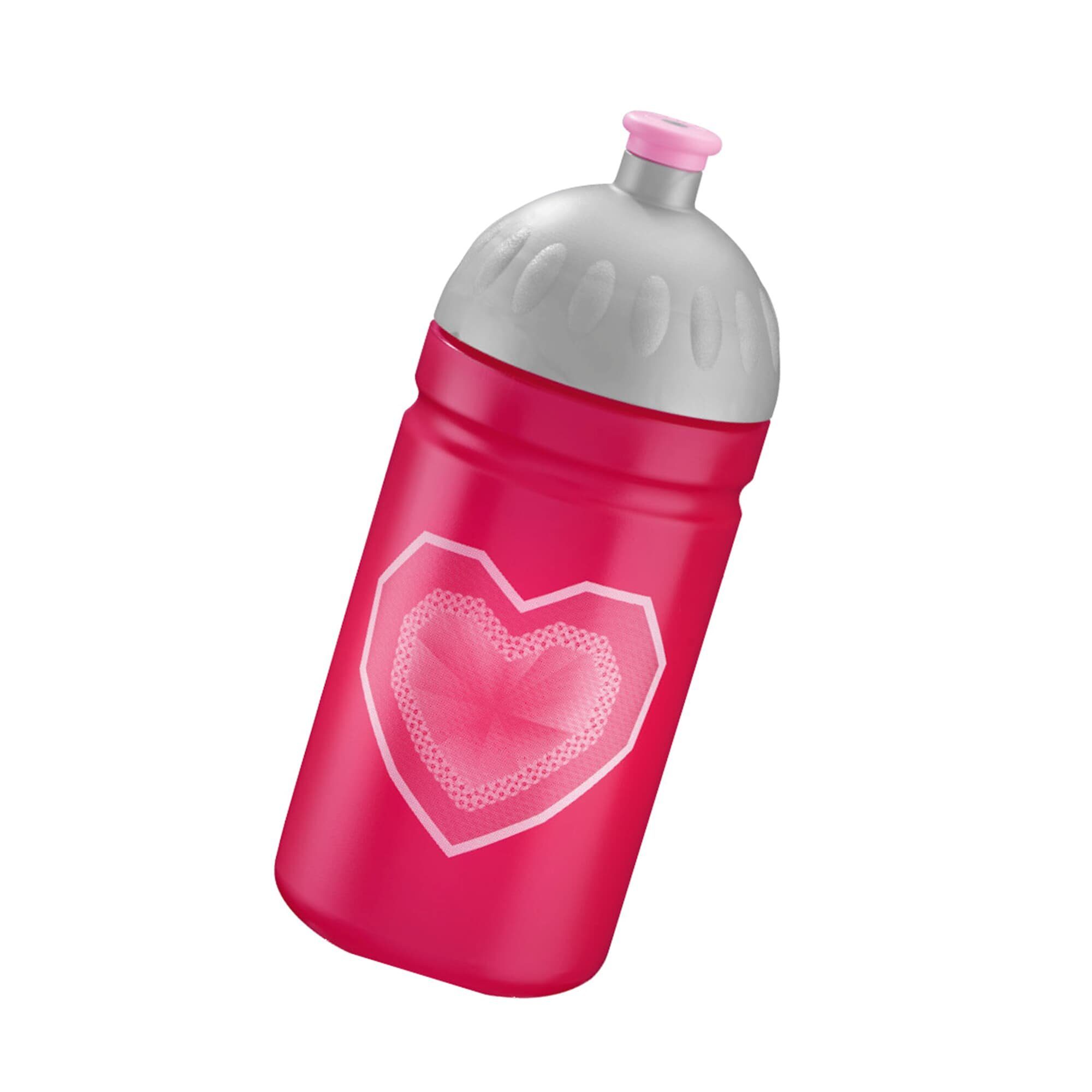 Step by Step Trinkflasche 0,5 l, für Kindergarten und Schule Glitter Heart Hazle, Rosa