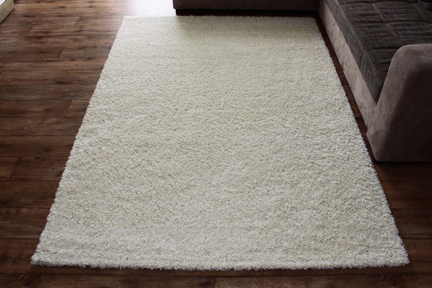 Teppich Langflor Shaggy Giantore, Wohnzimmer Schlafzimmer rechteck 30mm Florhöhe, Weiß