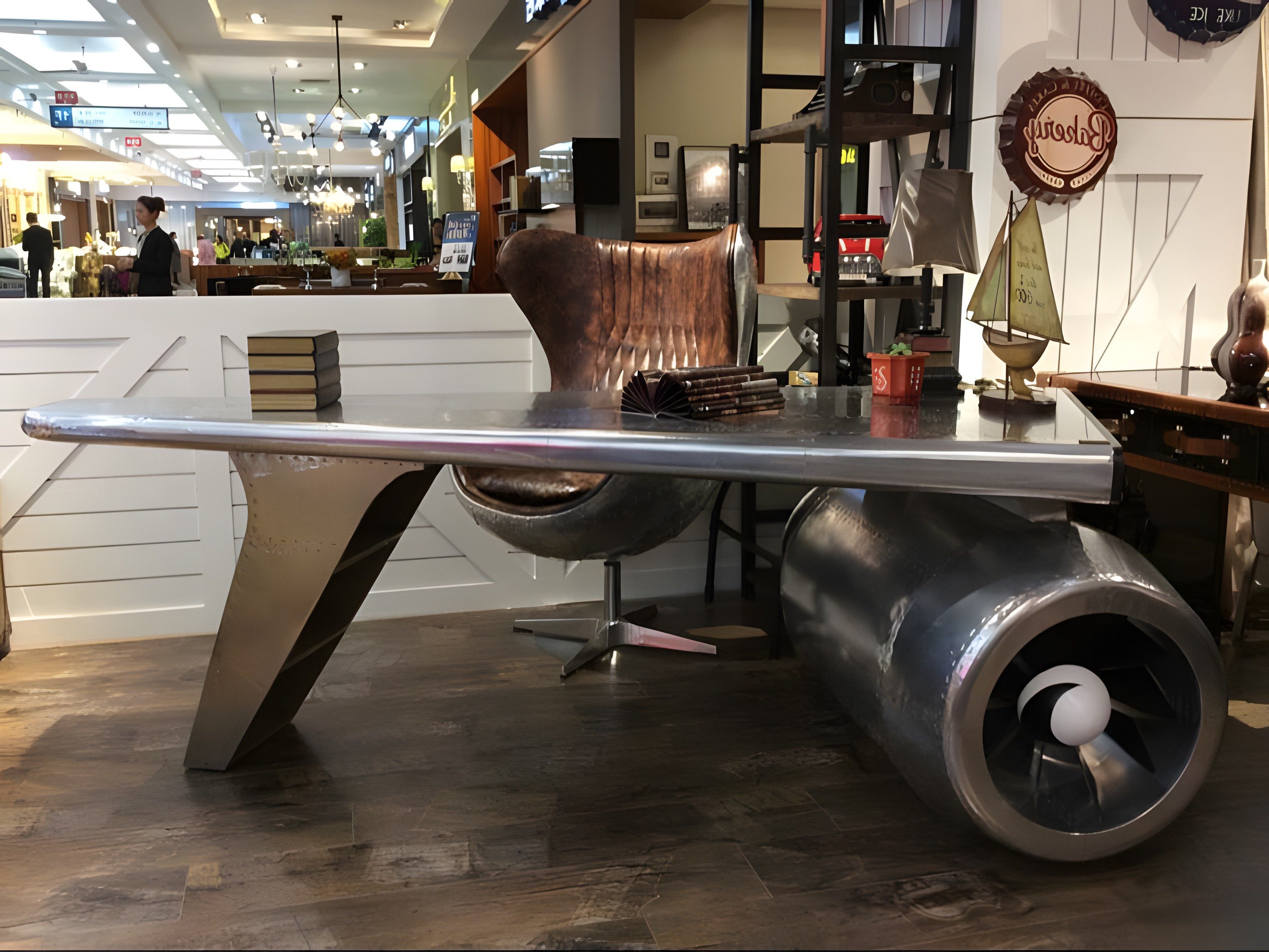 Xlmoebel Schreibtisch Aluminium Schreibtisch Aviator im eleganten Silberton (1-St., Aluminium Schreibtisch Aviator), Made in Europa