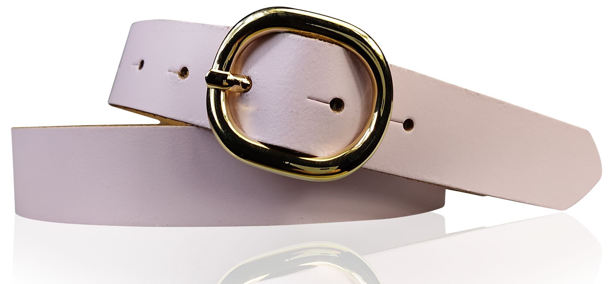 FRONHOFER Hüftgürtel 18621 Damengürtel 3 cm goldene ovale Schnalle, echt Ledergürtel plastikfrei Rosé