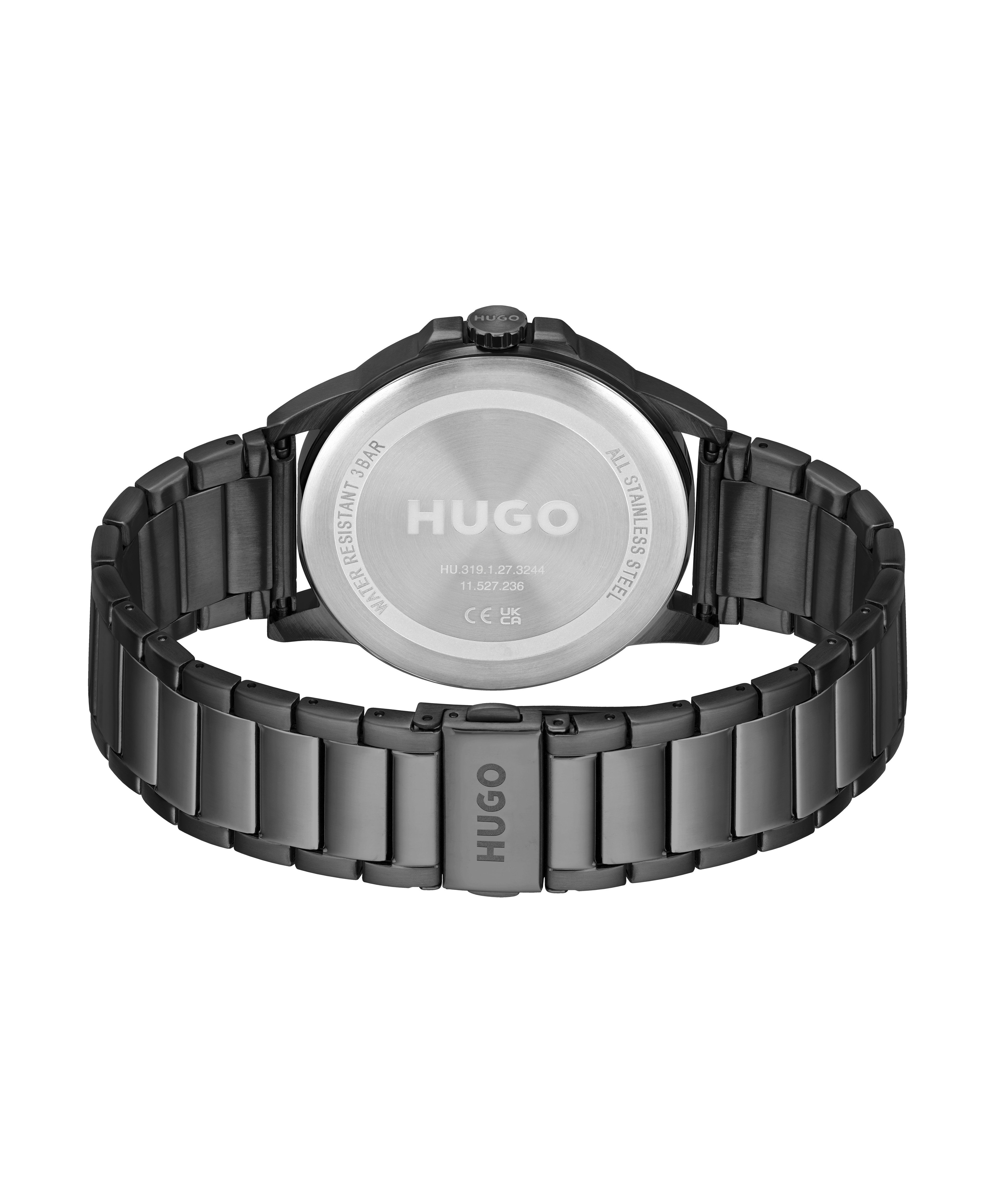HUGO Quarzuhr #FIRST 1530187, Armbanduhr, Herrenuhr, Mineralglas, Edelstahlarmband
