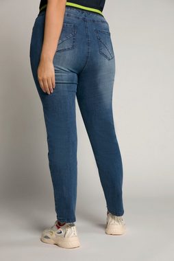 Ulla Popken Funktionshose Jeans Sarah gestreifter Elastikeinsatz High Waist