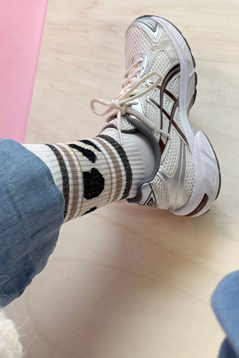 ooley GmbH Socken Socken - SPORTY GLITTER COW - beigegold