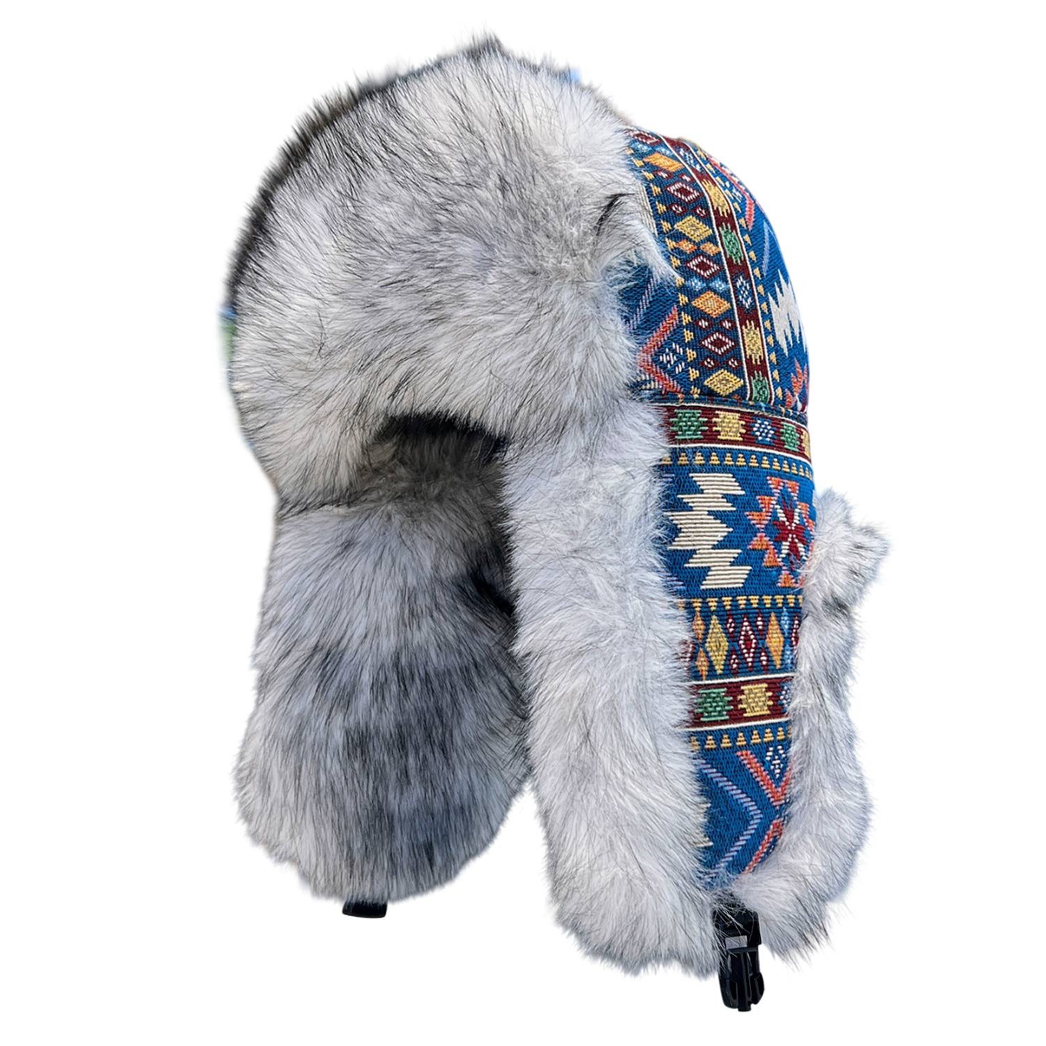 Refttenw Plüschmütze Unisex Warme Wintermütze mit Ohrenklappen,Gefütterte Fellmütze