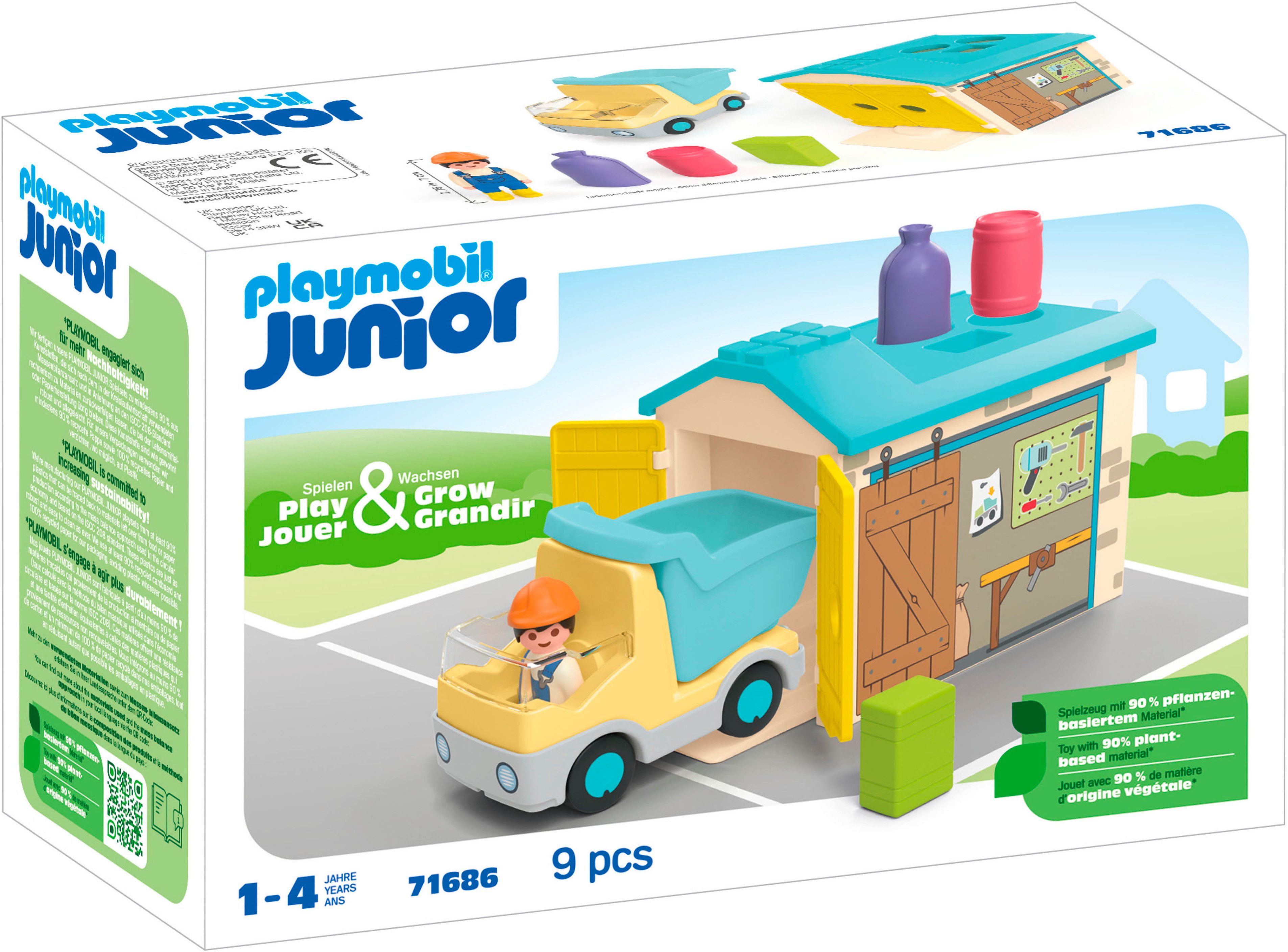 Playmobil® LKW mit Sortiergarage (71686), JUNIOR Konstruktions-Spielset, (9 günstig online kaufen