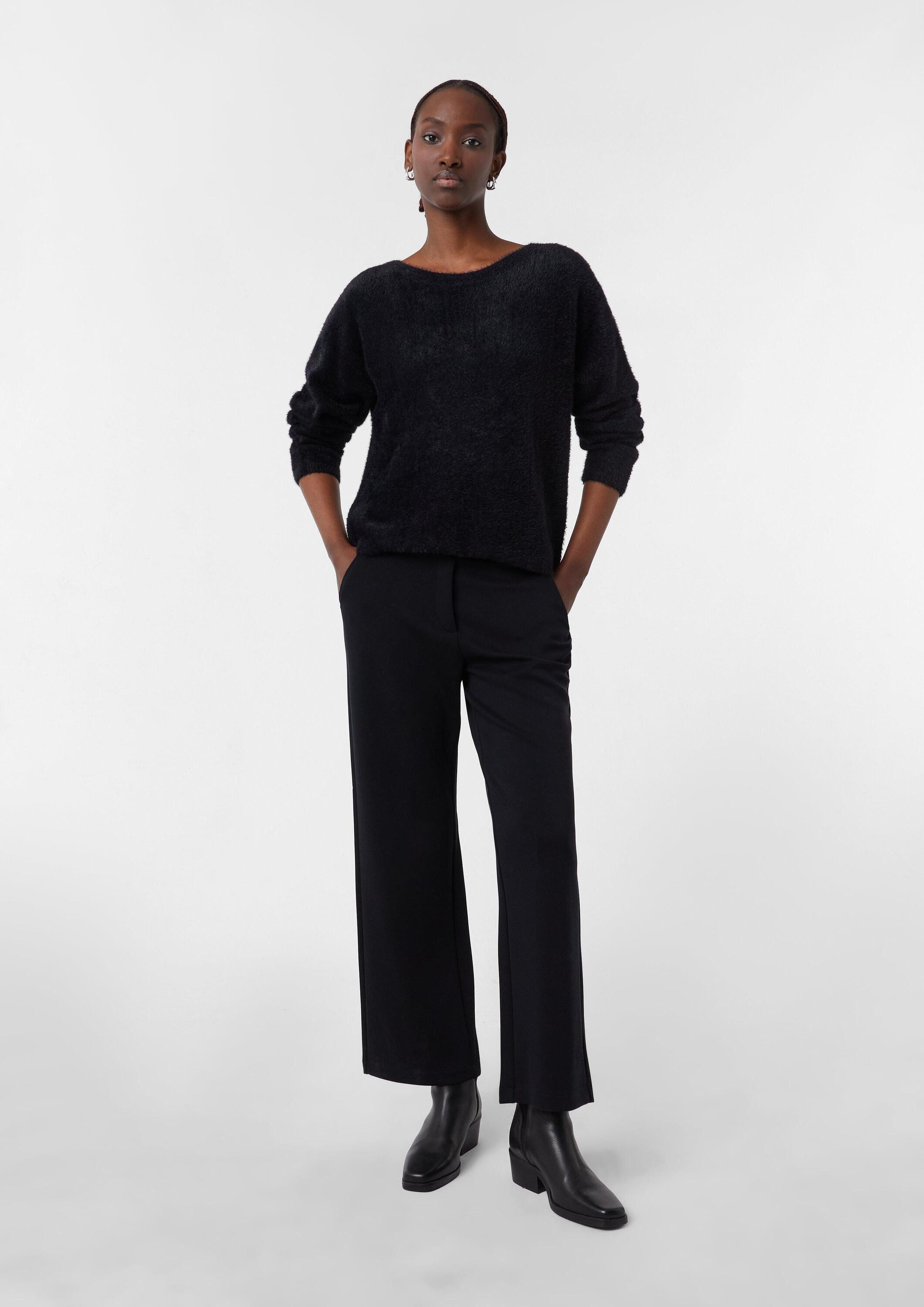 comma Longpullover Strickpullover Weicher Pullover mit Fledermausärmeln