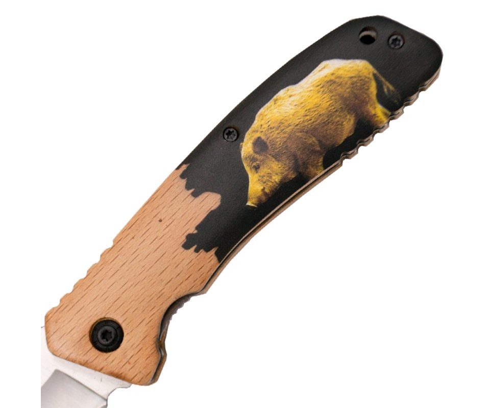 Third Taschenmesser Third Taschenmesser Buchenholz mit Wildschwein Aufdruck, Braun, (1 St)