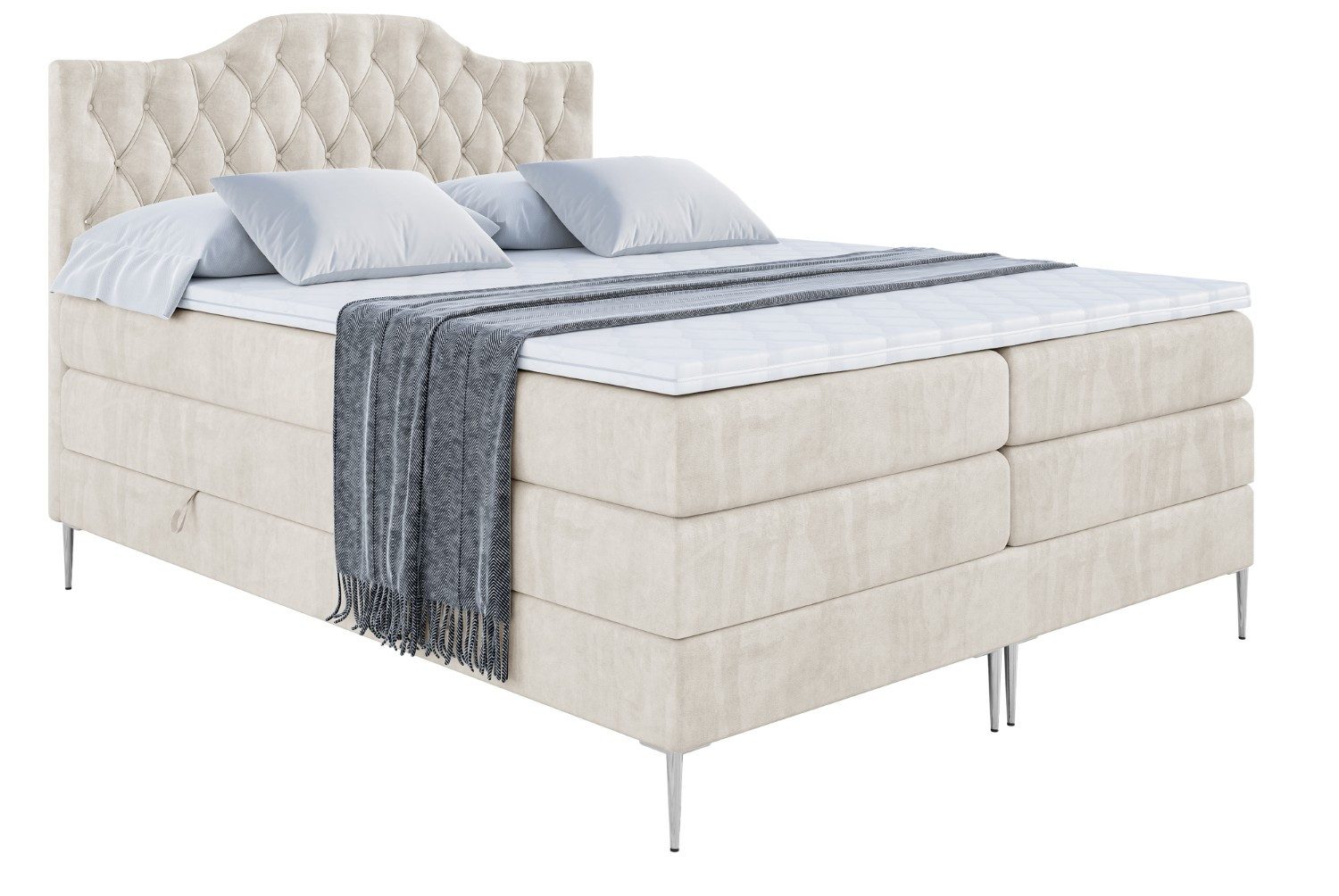 ALTDECOR Boxspringbett VILA-1-F KING (Multipocket-Matratze H4, günstig online kaufen