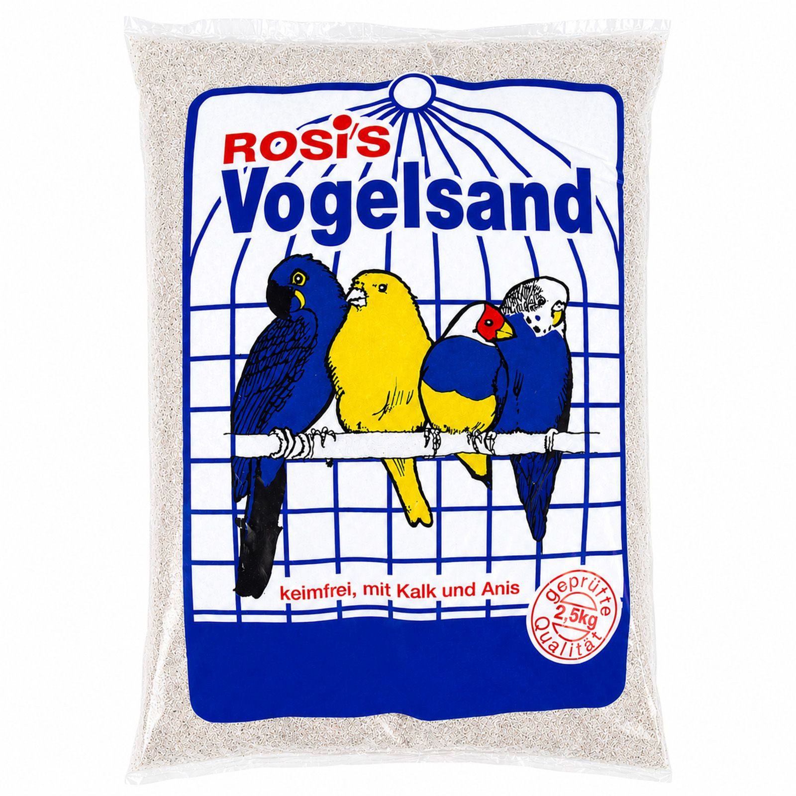 BURI Badesand 10x Rosi´s Vogelsand 2,5kg Weiß Kalk Anis Haustier Vogelkäfig Einlage