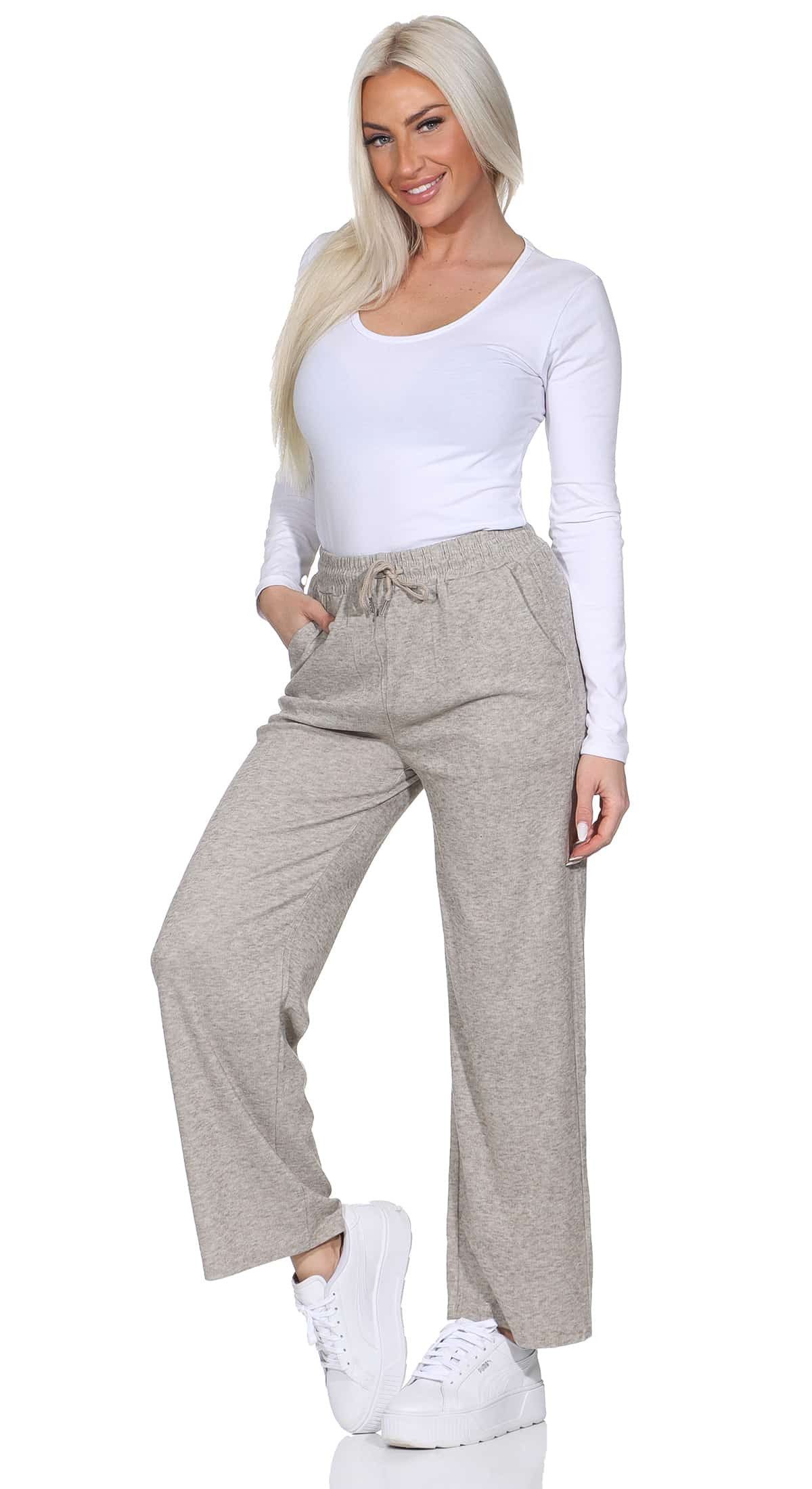 OriginalYou Jogginghose Damen Sweathose leichte Freizeit Jogginghose mit Gummibund, mit Schnürung, in Uni-meliert