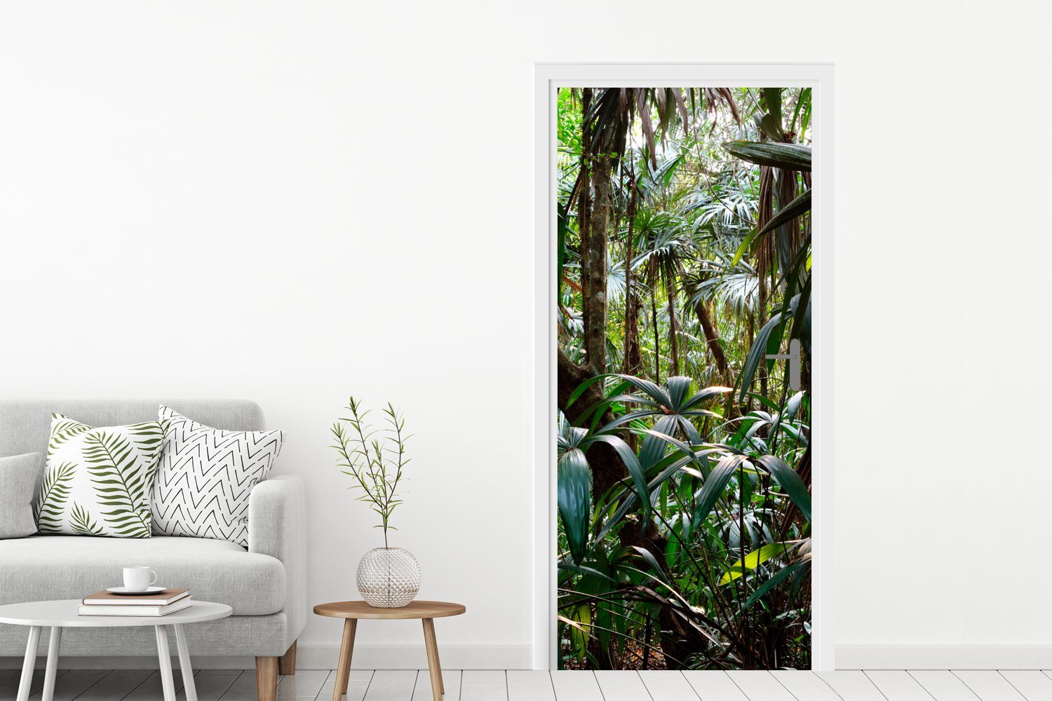 Türtapete Tür, Regenwald, Pflanzen Fototapete St), im (1 MuchoWow cm Matt, für Türaufkleber, 75x205 bedruckt,
