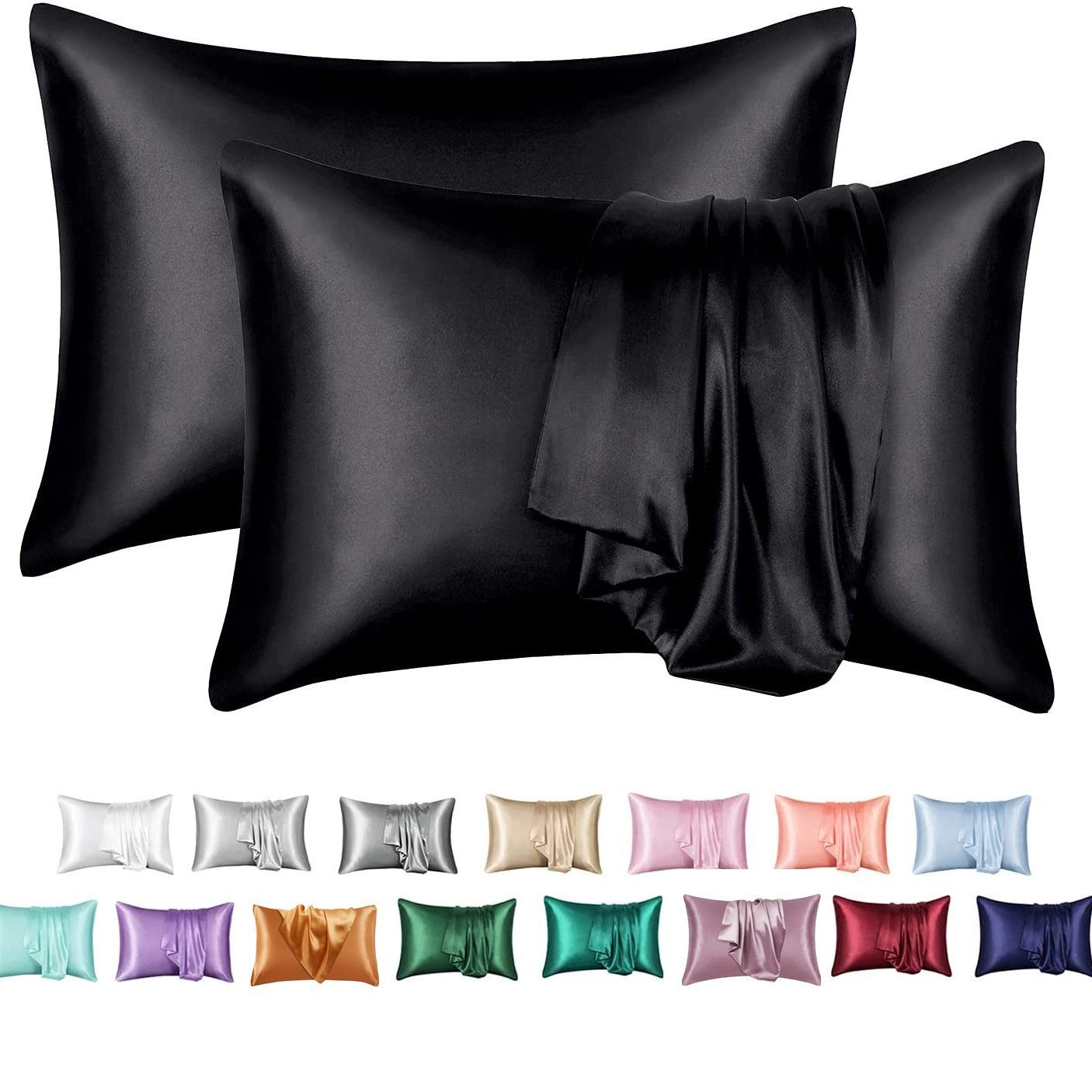 Coonoor Kissenbezüge 2 Stück Satin Kissenbezug günstig online kaufen