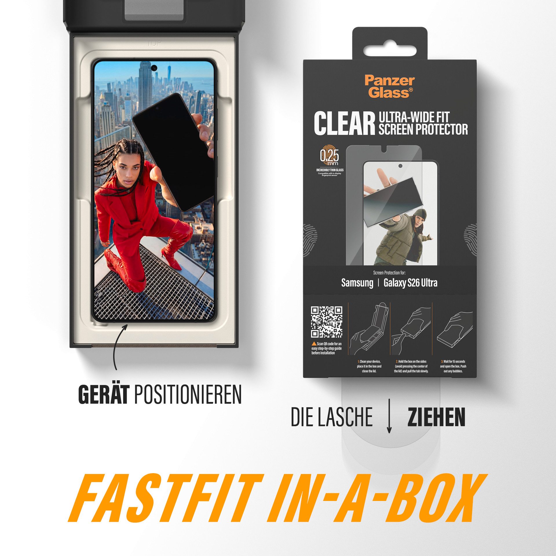 CARE by PanzerGlass Displayschutzglas Ultra-Wide Fit Screen Protector für Samsung Galaxy S26 Ultra, Displayschutzfolie, Schutzfolie, Bildschirmschutz, kratz- &  – Bild 2 von 5
