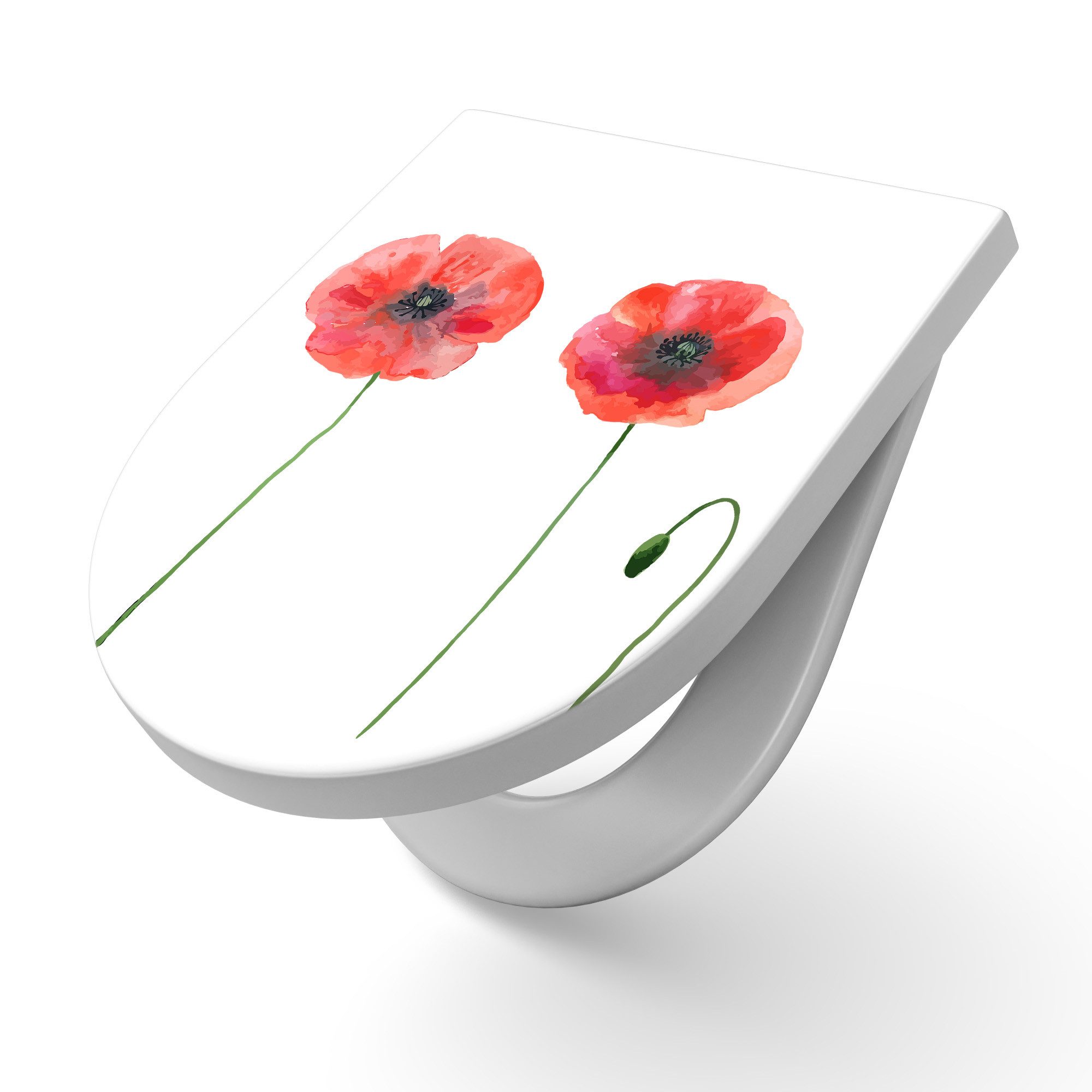 DEQORI WC-Sitz 'Blumen des Sommers', WC Toilettensitz bedruckt Klobrille Toilettendeckel Motiv WC-Brille