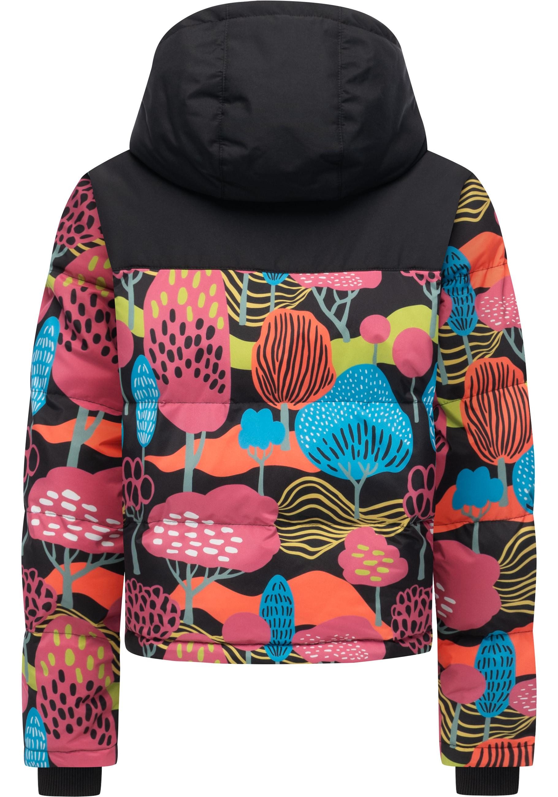 Ragwear Steppjacke Amazze Print Wasserdichte gemusterte Damen Jacke für den Winter