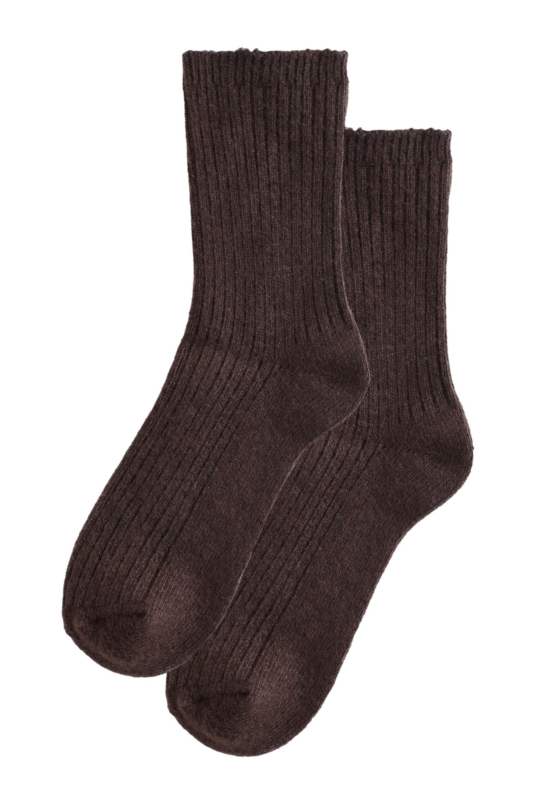 Next Kurzsocken Gerippte Socken aus Wollmischung, 2er-Pack (1-Paar)