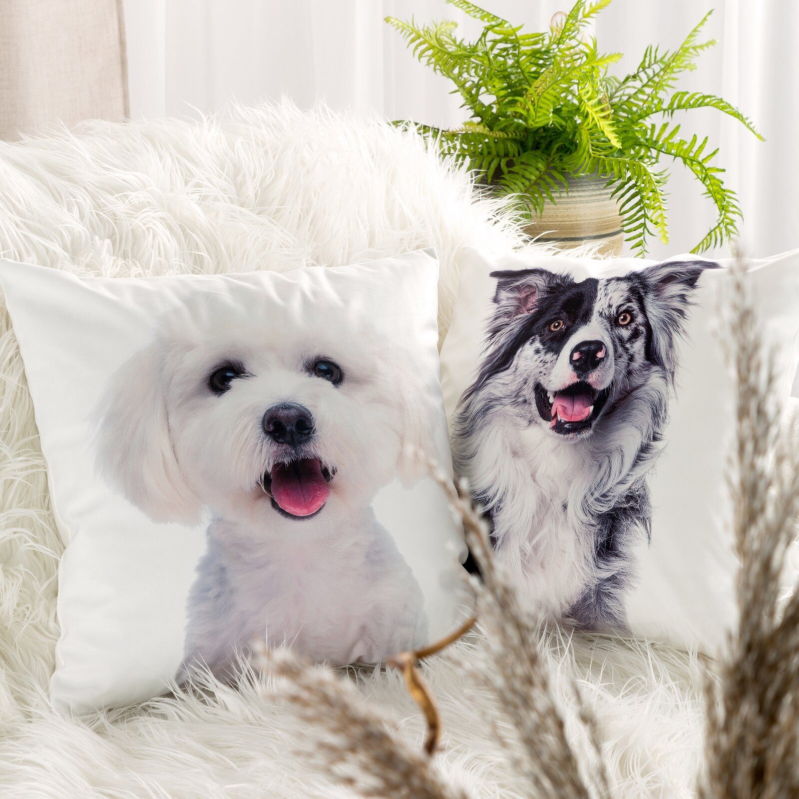 Eurofirany Kissenbezüge ANIMAL Kissenhülle mit Hunde- günstig online kaufen