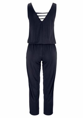 s.Oliver Overall mit verziertem Ausschnitt, elastischer Jumpsuit mit Taschen