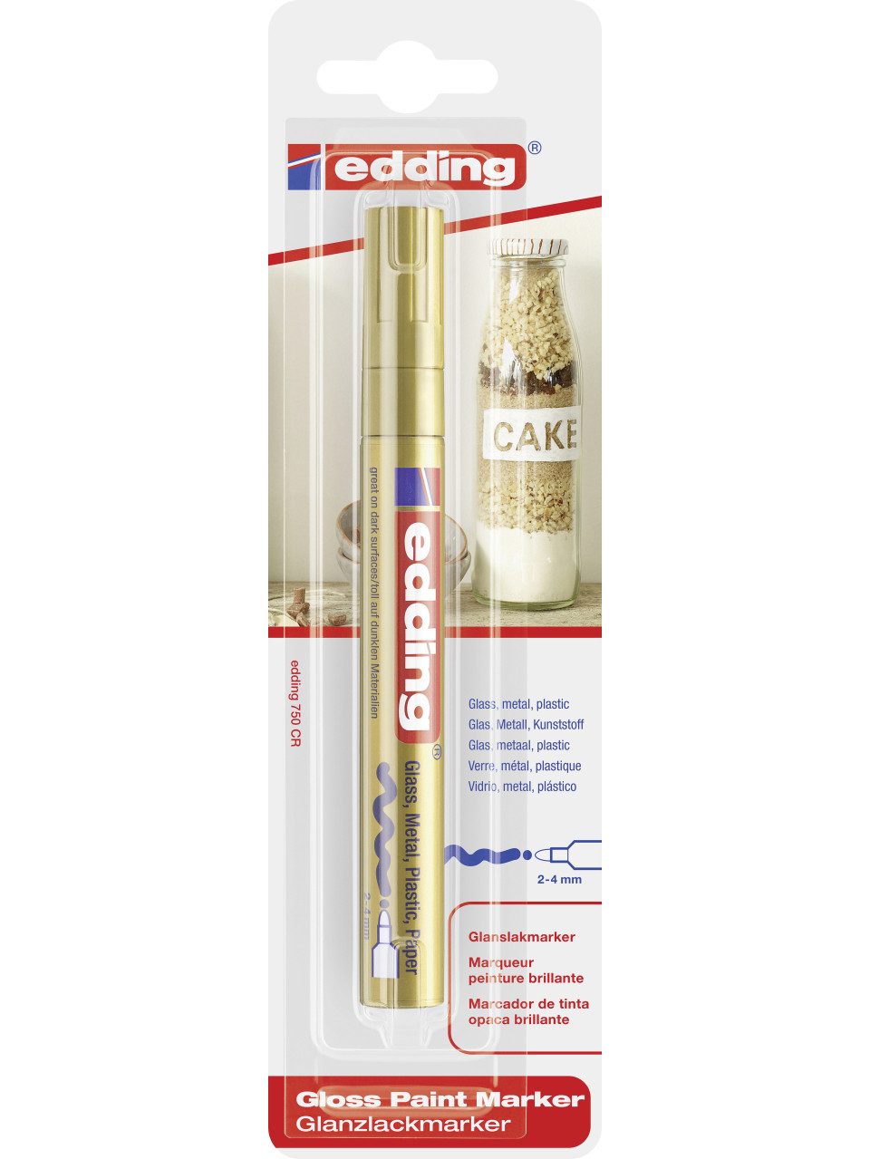 edding Collegeblock edding 750 gloss paint marker gold 2 - 4 mm