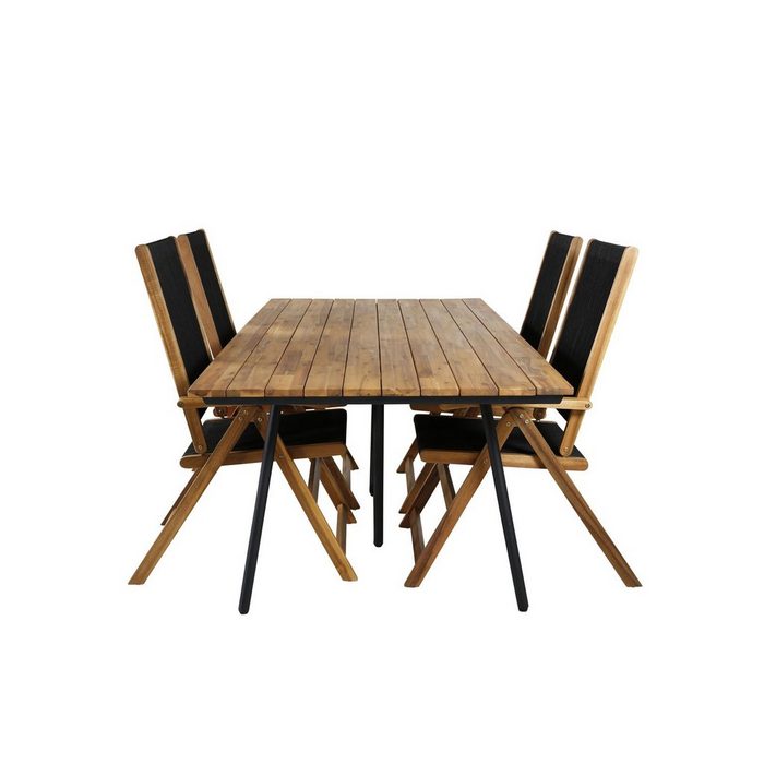 ebuy24 Garten-Essgruppe Chan Gartenset Tisch 100x200cm und 4 Stühle Little