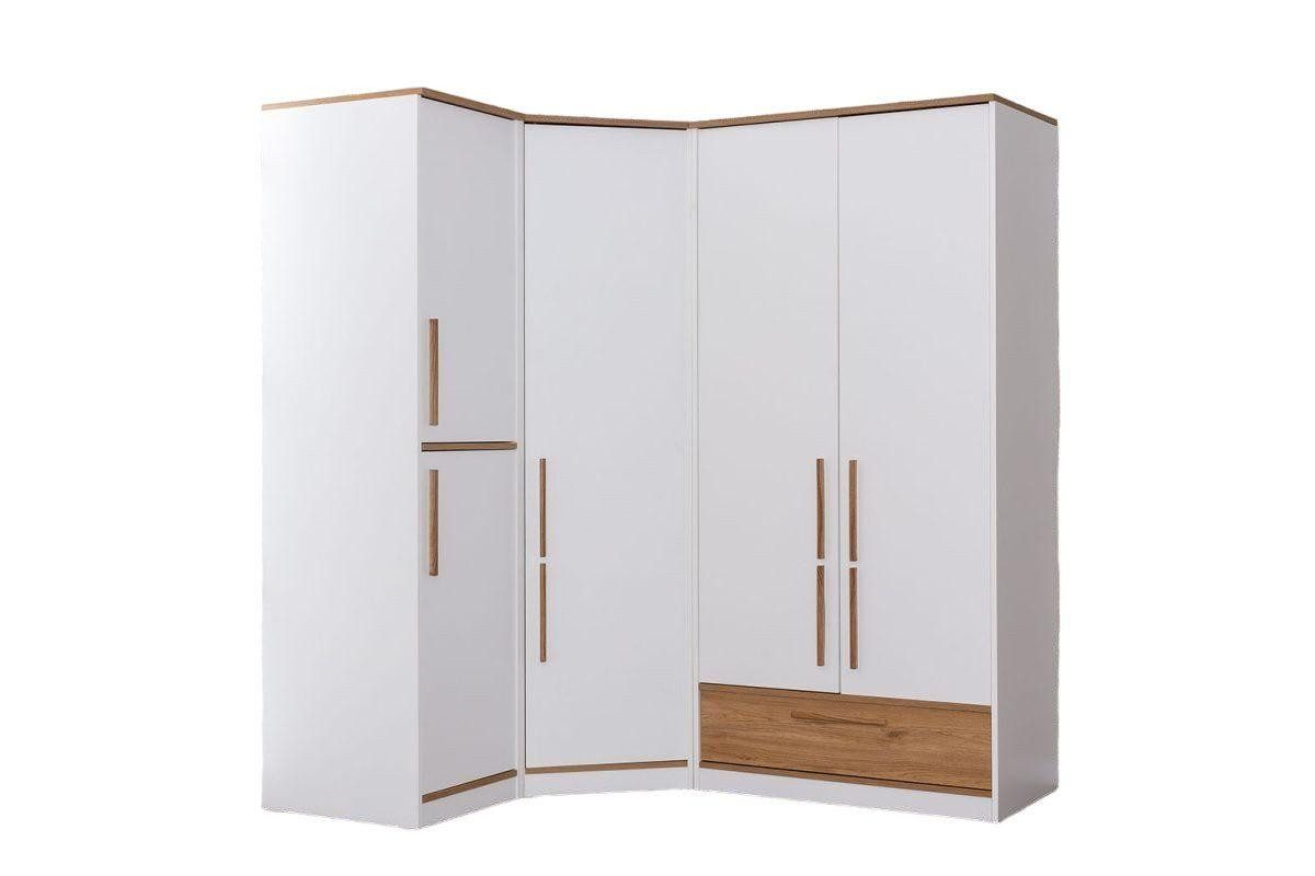 JVmoebel Eckkleiderschrank Moderner Eckkleiderschrank in Weiß aus edlem Holz für Kinderzimmer (1-St., Eckkleiderschrank) Made in Europa