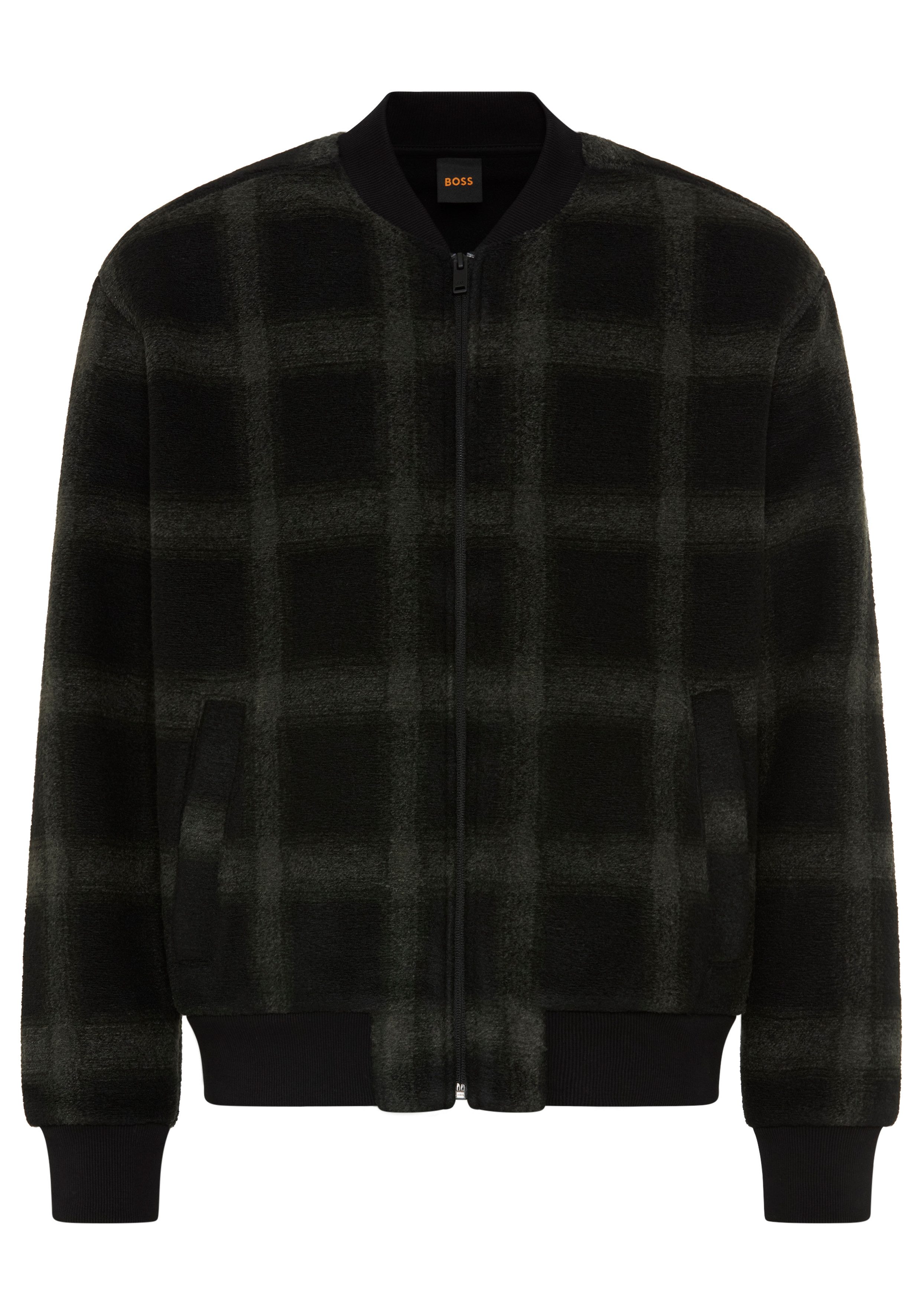 BOSS ORANGE Bomberjacke Ze_CheckBomber im Karodesign, Relaxed Fit, mit Wollanteil