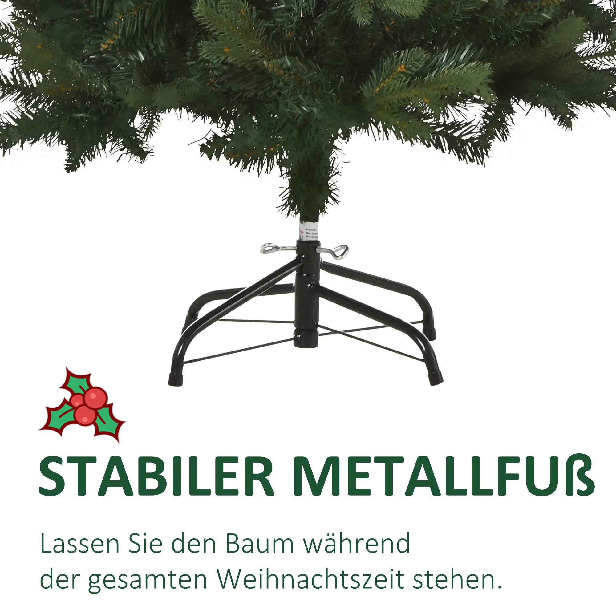 BlingBin Künstlicher Weihnachtsbaum Künstlicher Christbaum Weihnachtsdeko, Tanne, inkl. Ständer, Ø85 cm x 120 cm, Grün