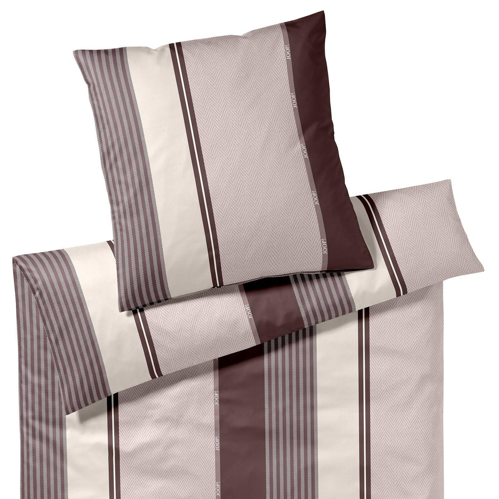 JOOP! Bettwäsche Herringbone Stripes rose, Mako Satin, 2 teilig
