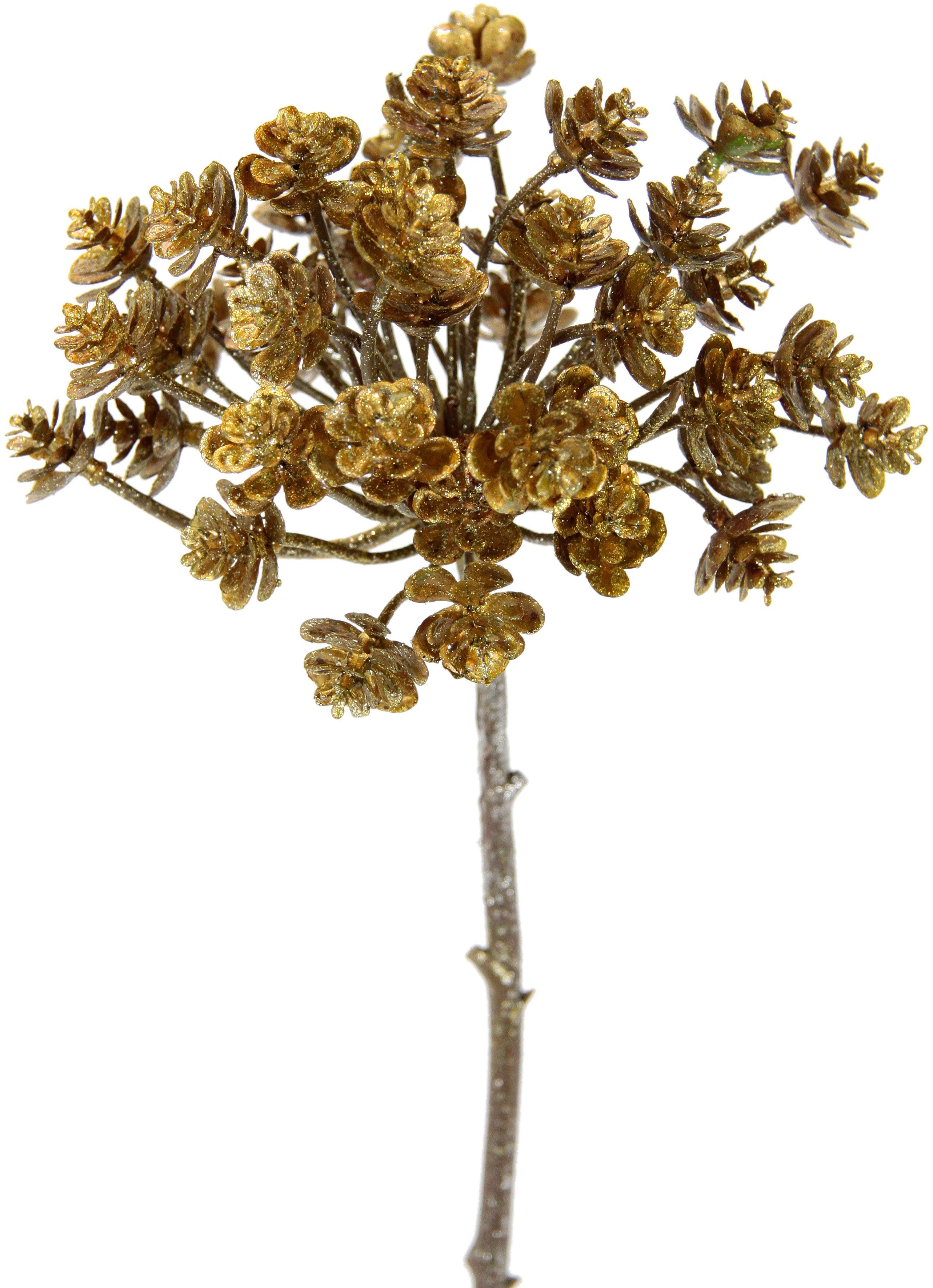 Kunstblume Dill, I.GE.A., Höhe 55 cm, Metallic-Distelzweig, Kunstzweige, 3er Set