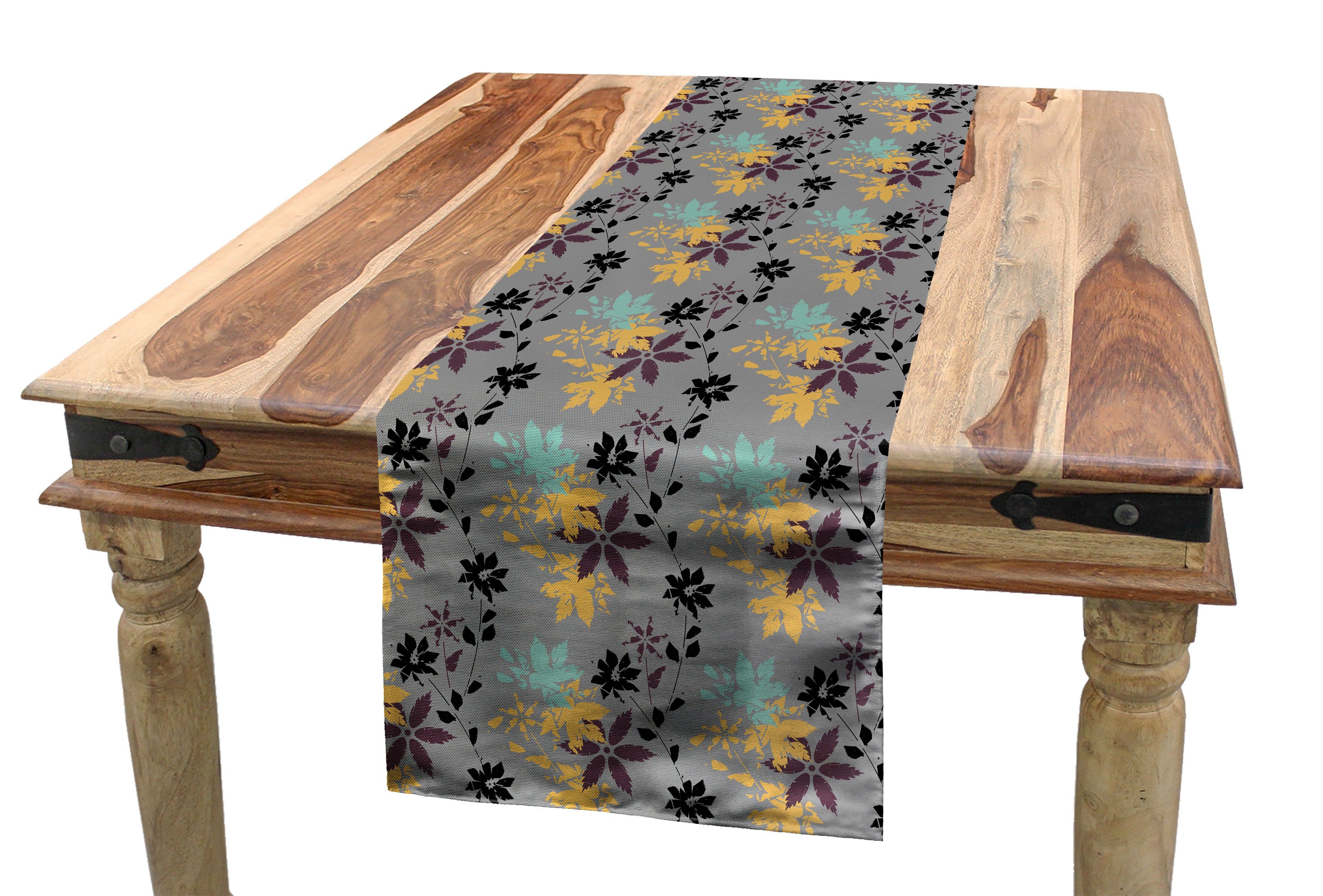 Abakuhaus Tischläufer Esszimmer Küche Rechteckiger Dekorativer Tischläufer, Blumen Blütenblätter
