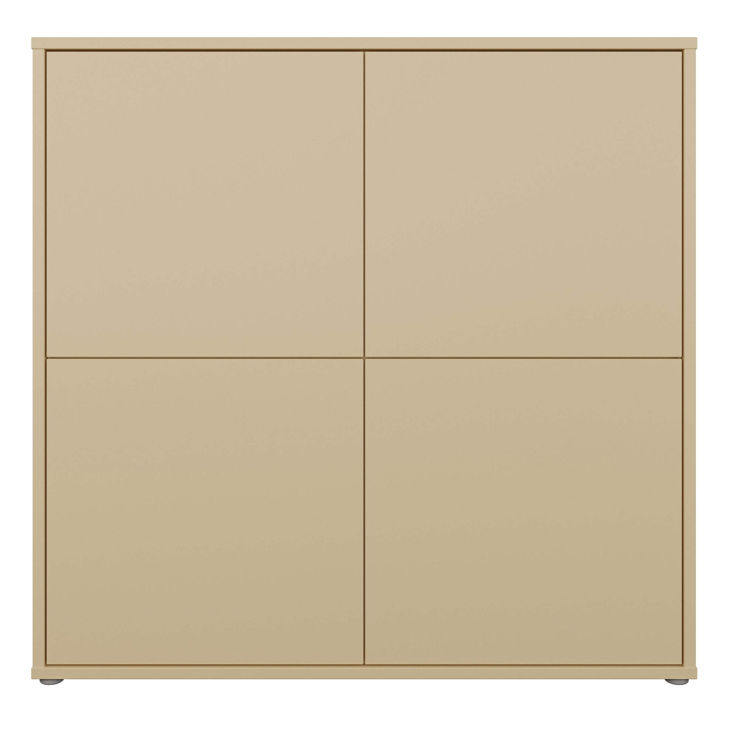 PREISBRECHER Highboard ALICE SPRINGS, in Buttergelb - 124,5x121,5x34,9cm (BxHxT)