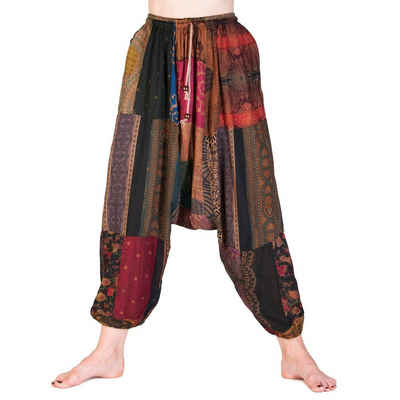 PANASIAM Stoffhose Muckhose aus feiner natürlicher Viskose bequeme Haremshose für Damen leichte Sommerhose mit Seitentaschen Aladinhose