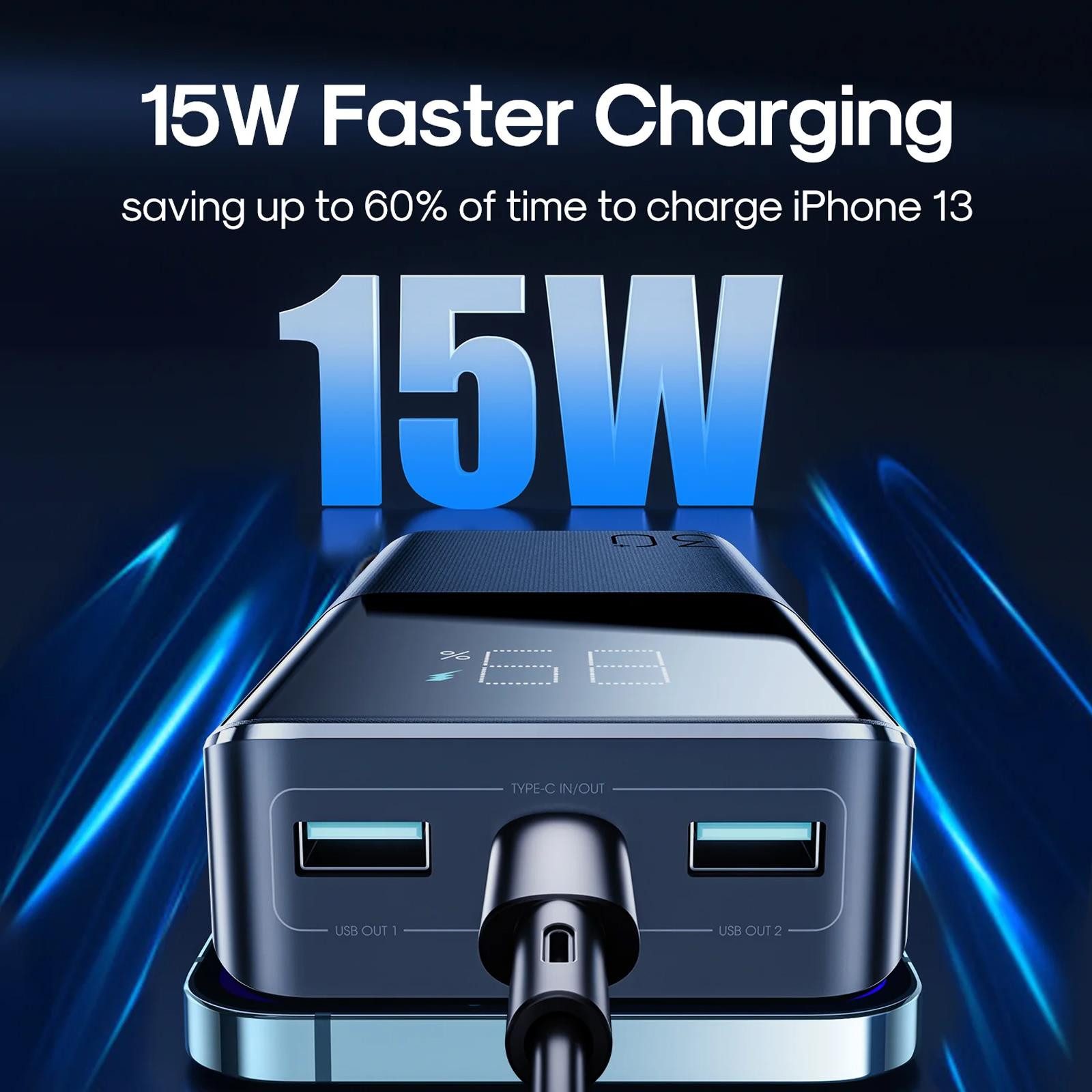 JOYROOM JR-T013 Powerbank mit Schnelladung 10000 mAh (5 V), PD 3.0 QC 3.0 Huawei FCP Samsung AFC SCP u. PE Quick Charge Protokolle