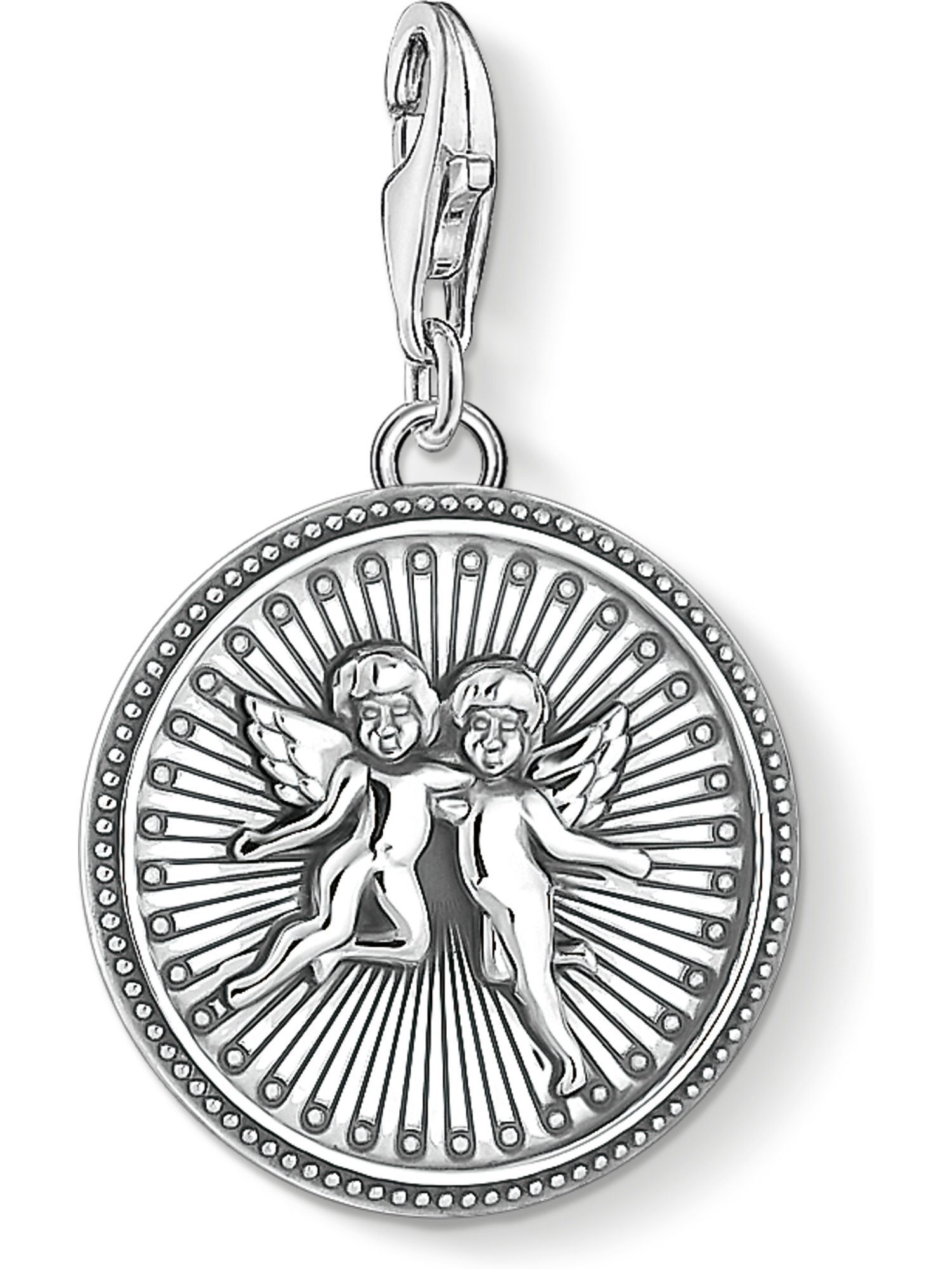 THOMAS SABO Runder Anhänger »Charm- Coin mit Engel Silber«