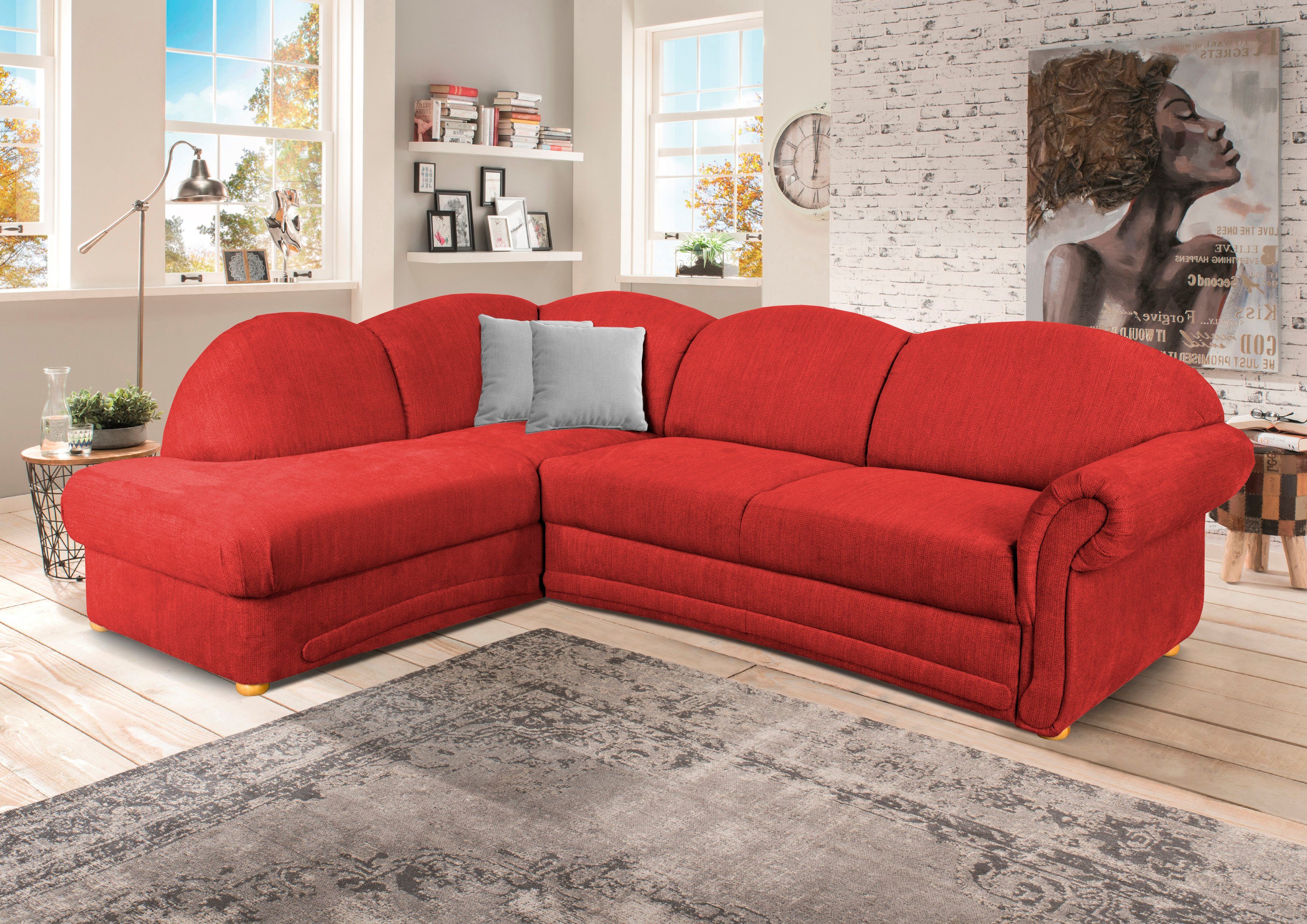 INOSIGN Ecksofa Florenz rot